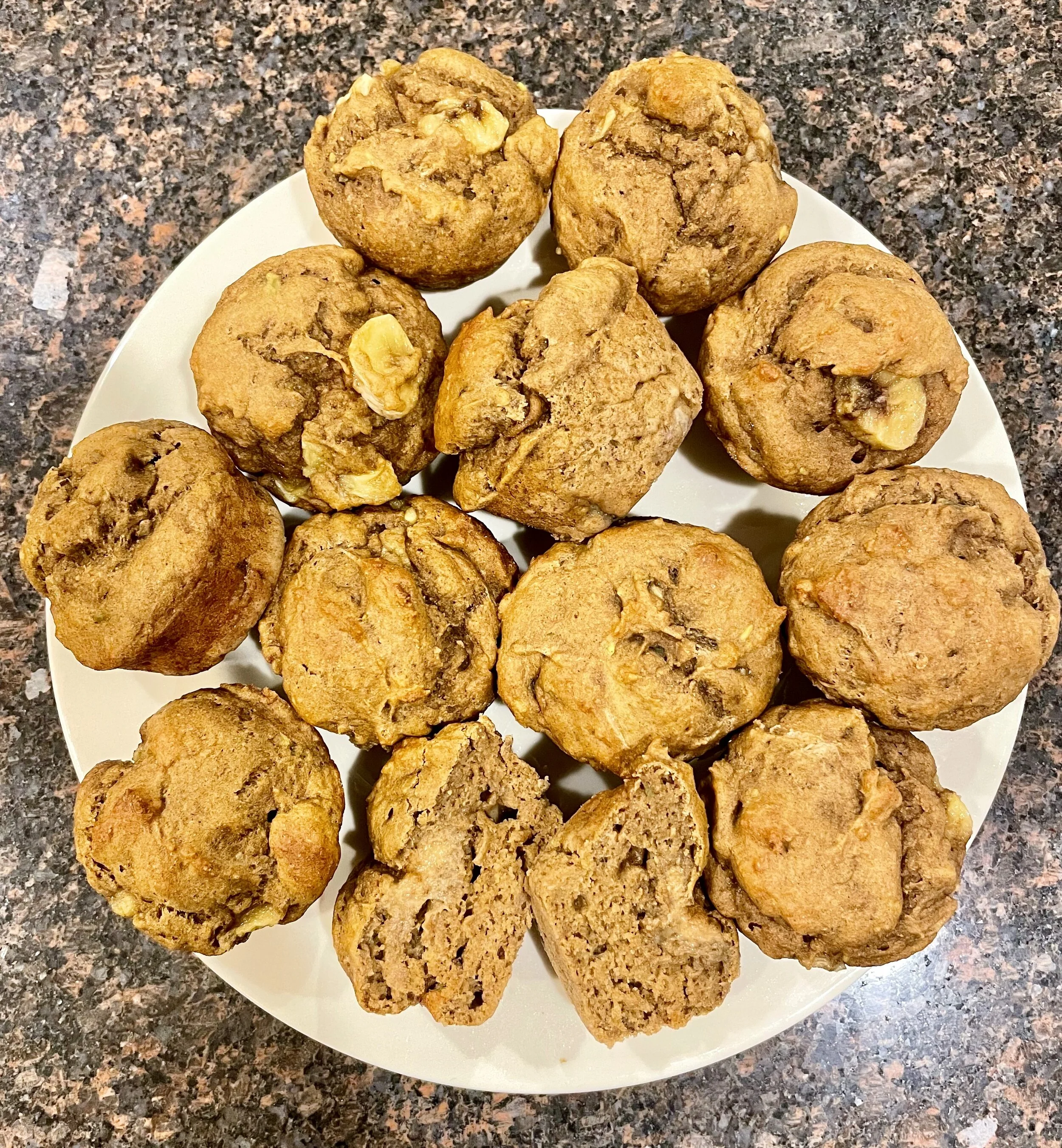 Whole Wheat Banana Avocado Muffins