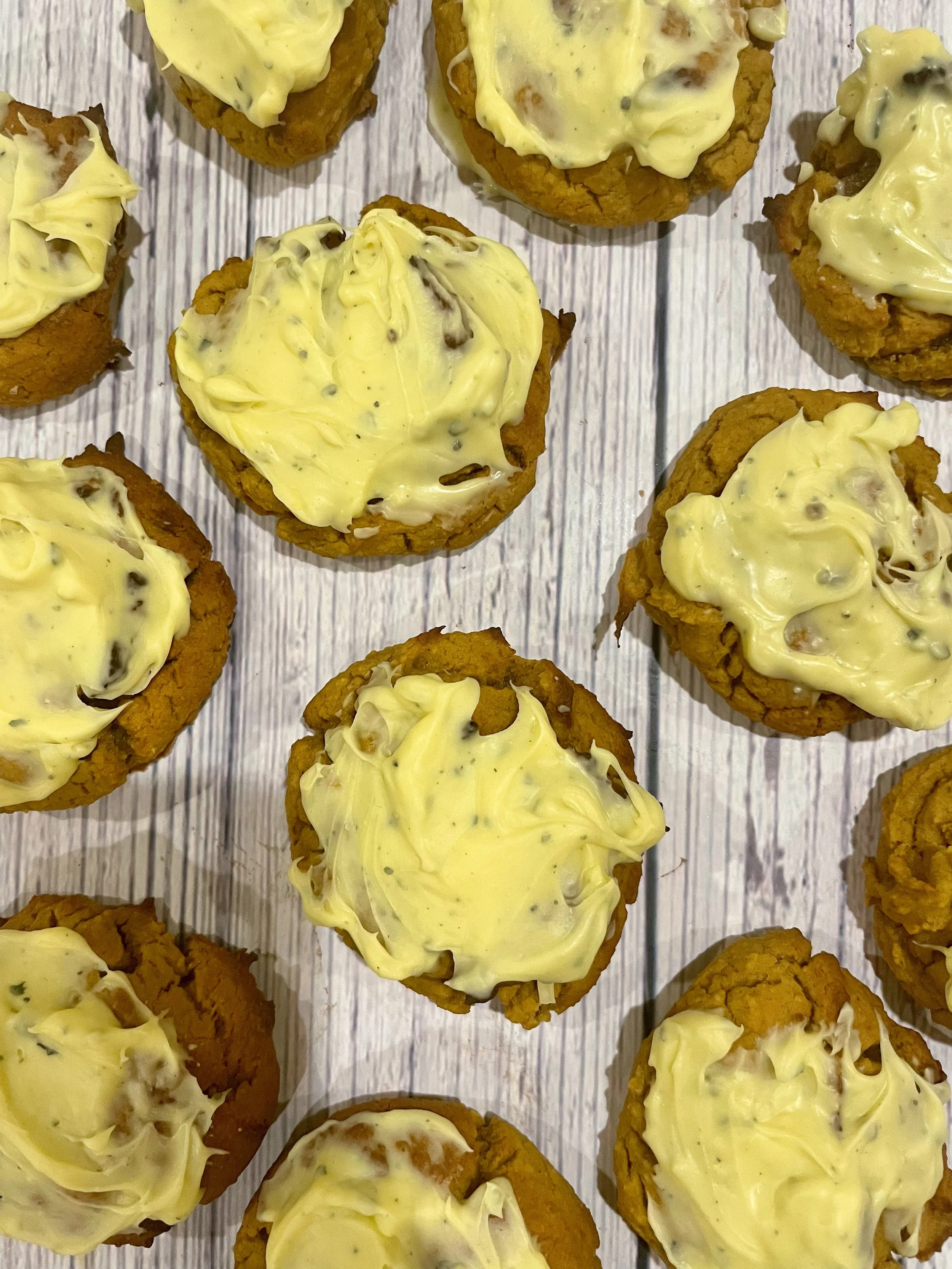 White Chocolate Pumpkin Chickpea Cookies
