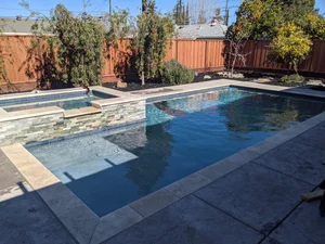 Completed backyard hardscape and outdoor construction project