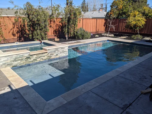 Completed backyard hardscape and outdoor construction project