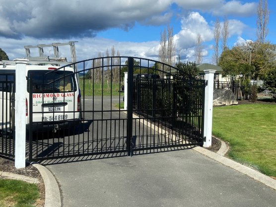 Richmond Glass Black and white home gate.jpg