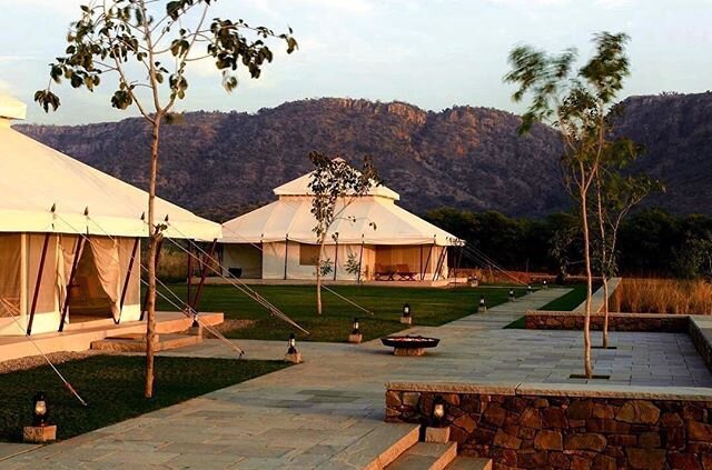 For those interested in once in a lifetime honeymoon ideas for 2020... Experience camping at the edge of #Ranthambore National Park in the style of the Mughal hunting parties in one of the ten elegant, butler served tents at #Ananikhas #India 🇮🇳