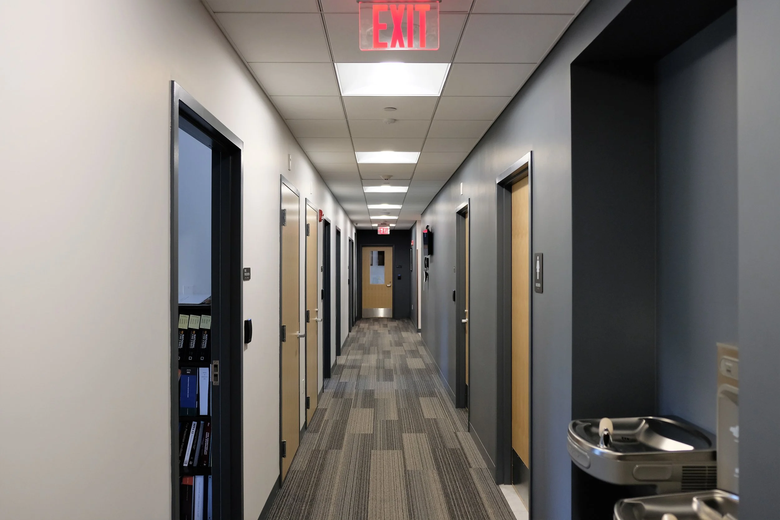  Interior finishes, first floor corridor 