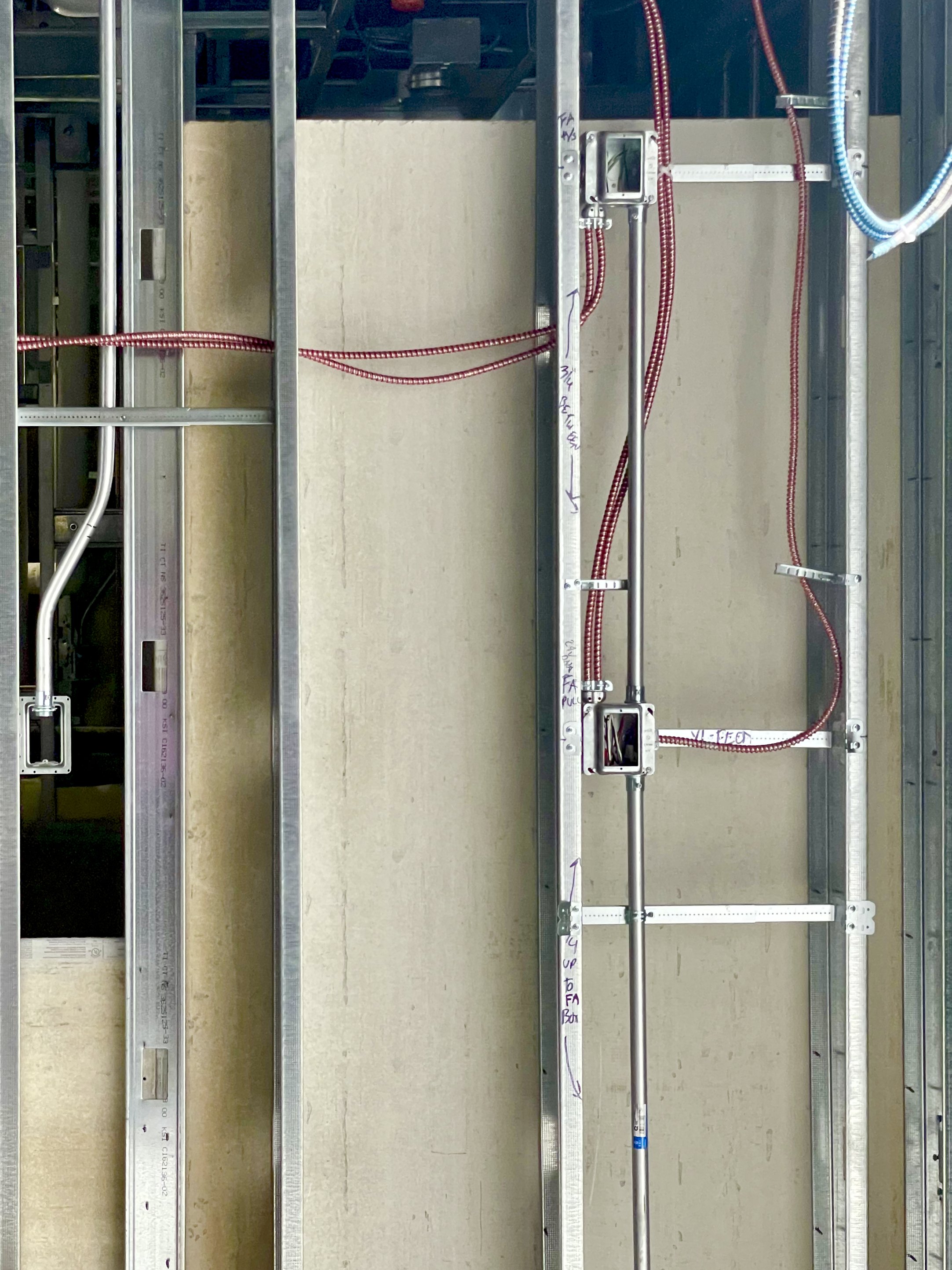 July 3, 2023 - Rough electrical in wall
