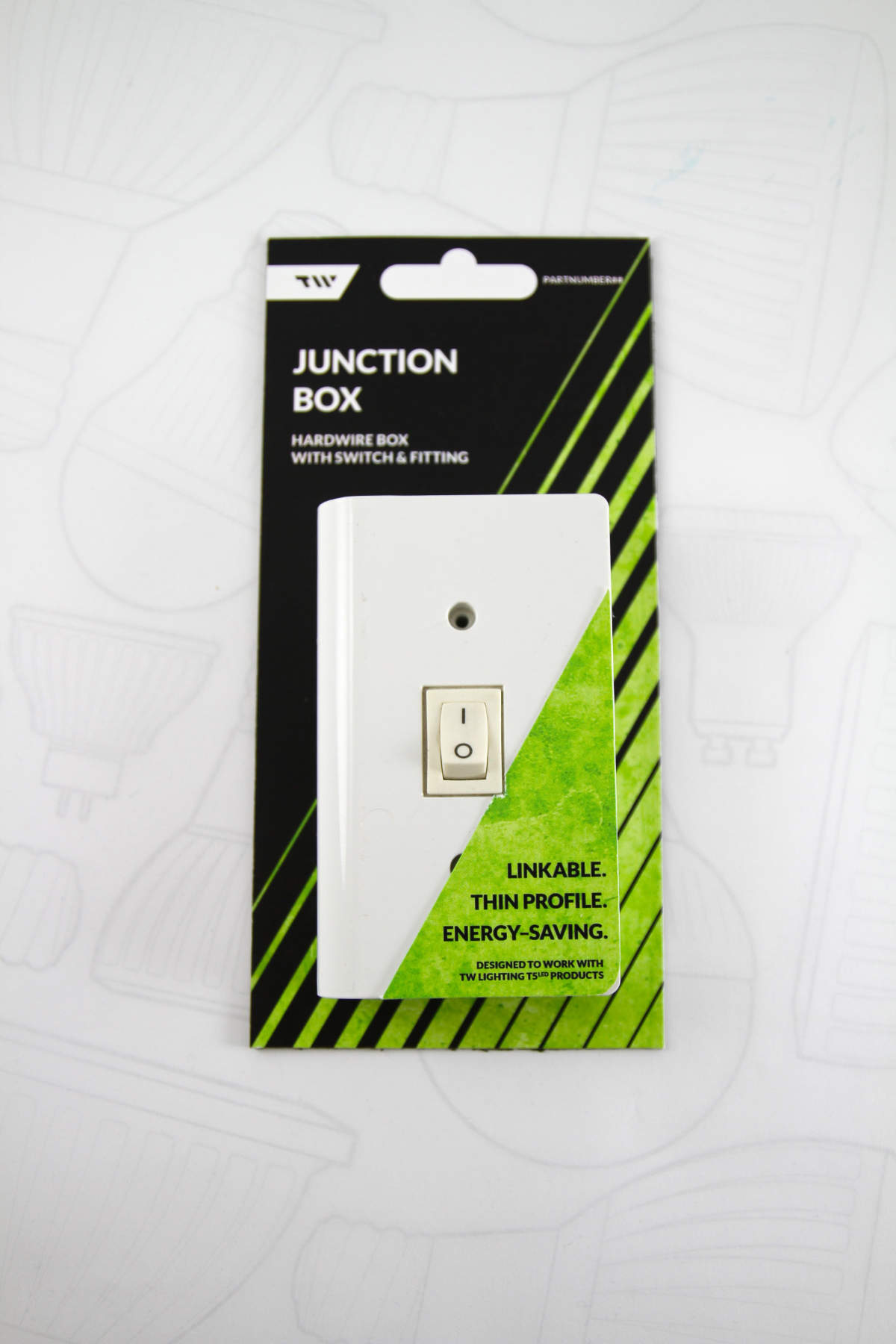 A linkable junction box and its packaging.