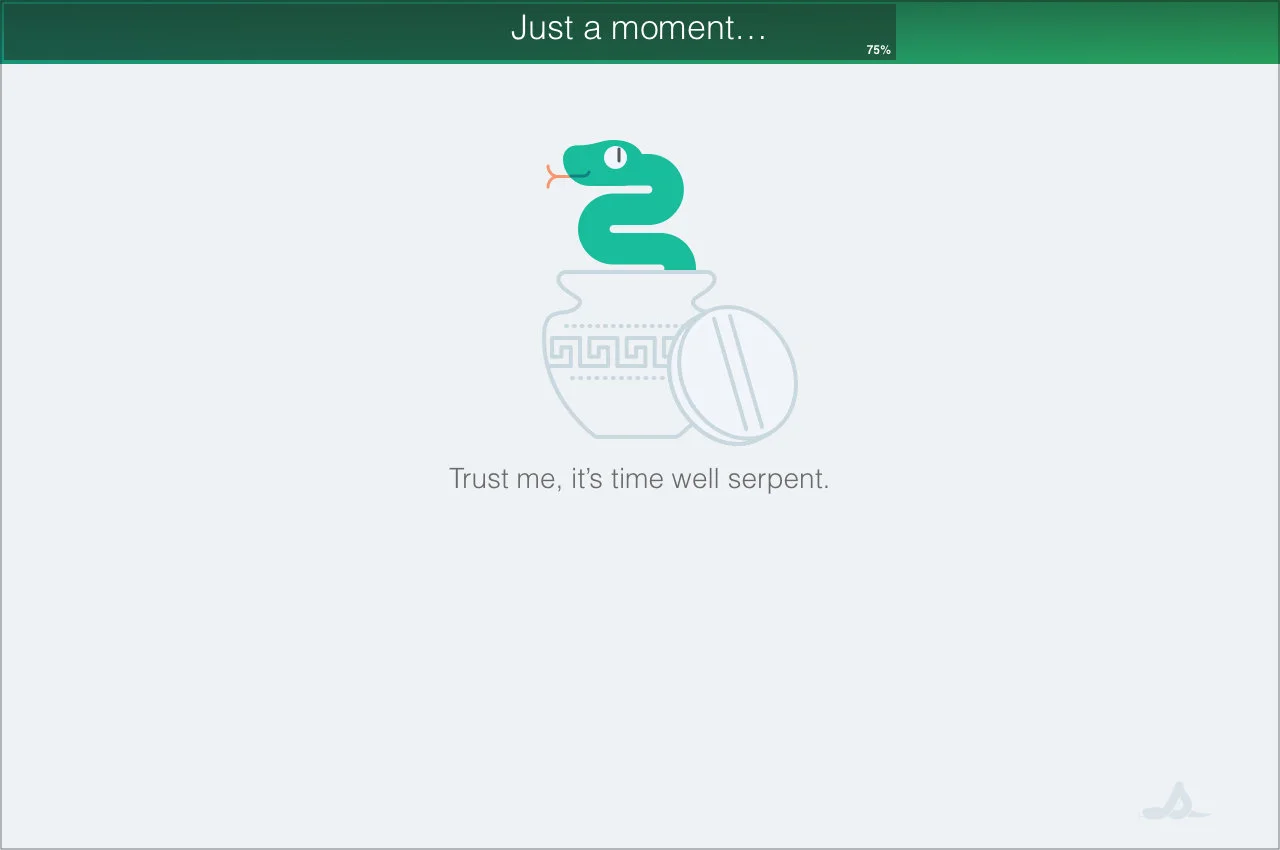 An example of the green omnibar switching into a loading bar when larger batch actions or uninterruptible actions are being performed.