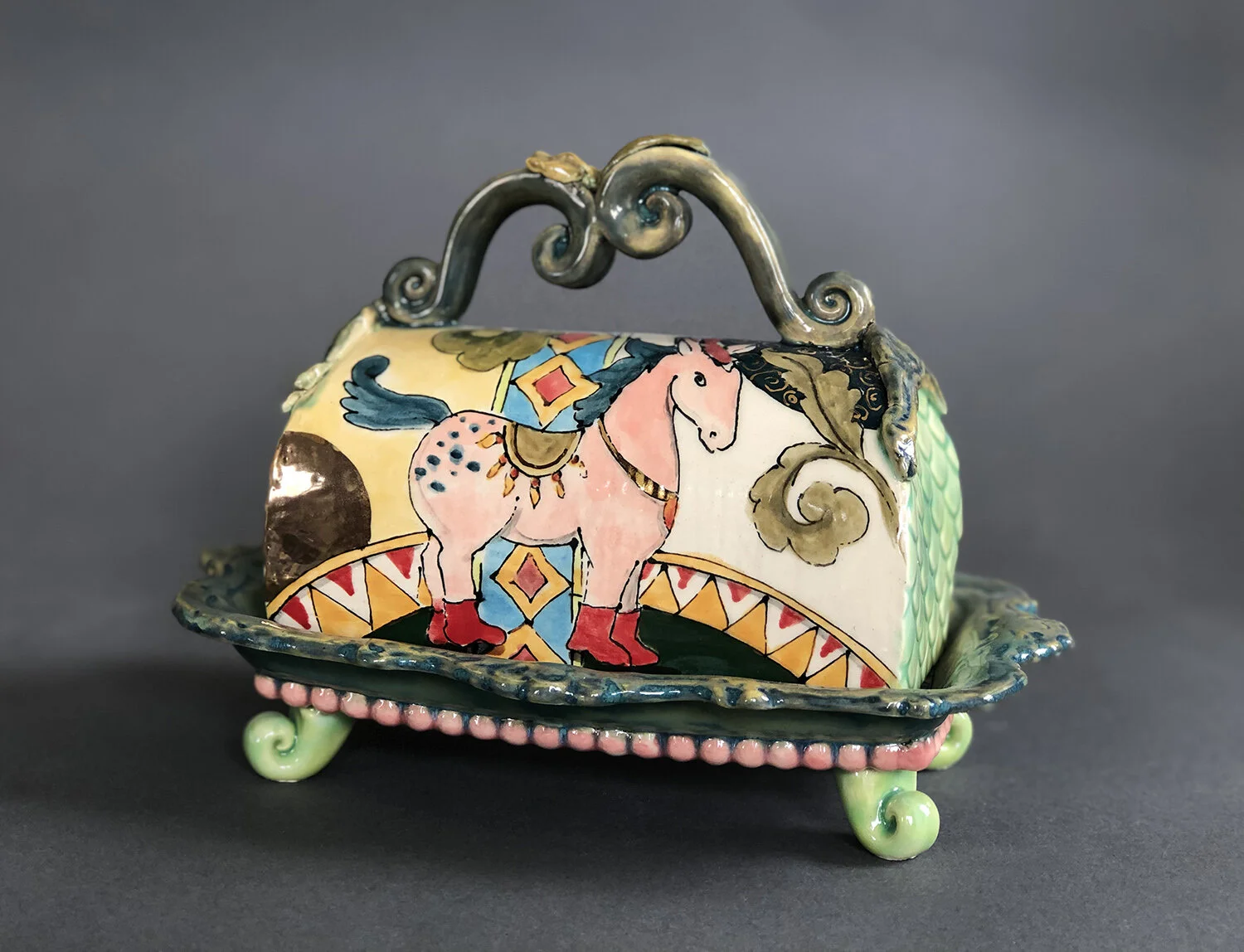 Pink Horse Butter Dish.jpg
