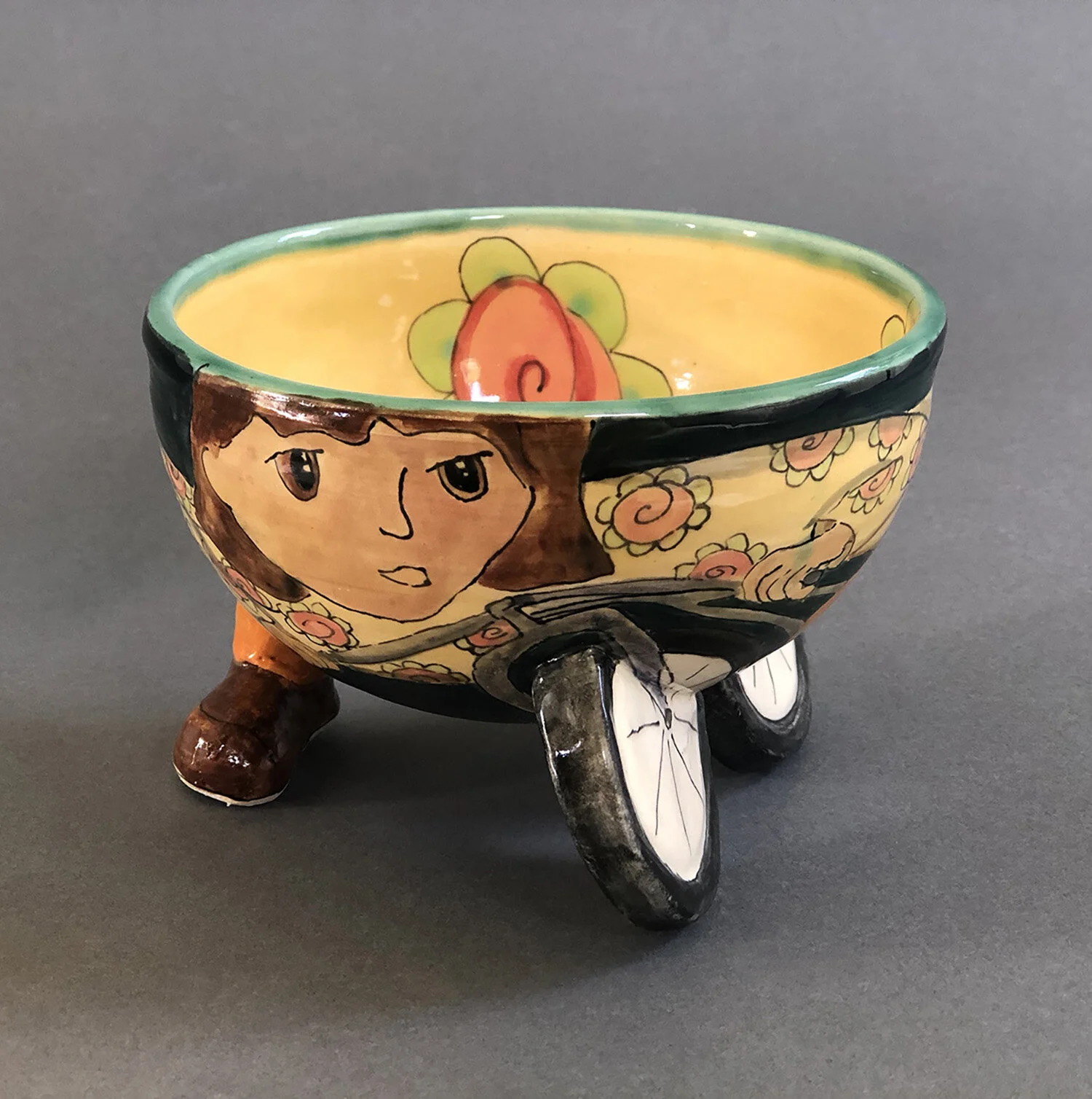 Yellow Bicycle Bowl SOLD