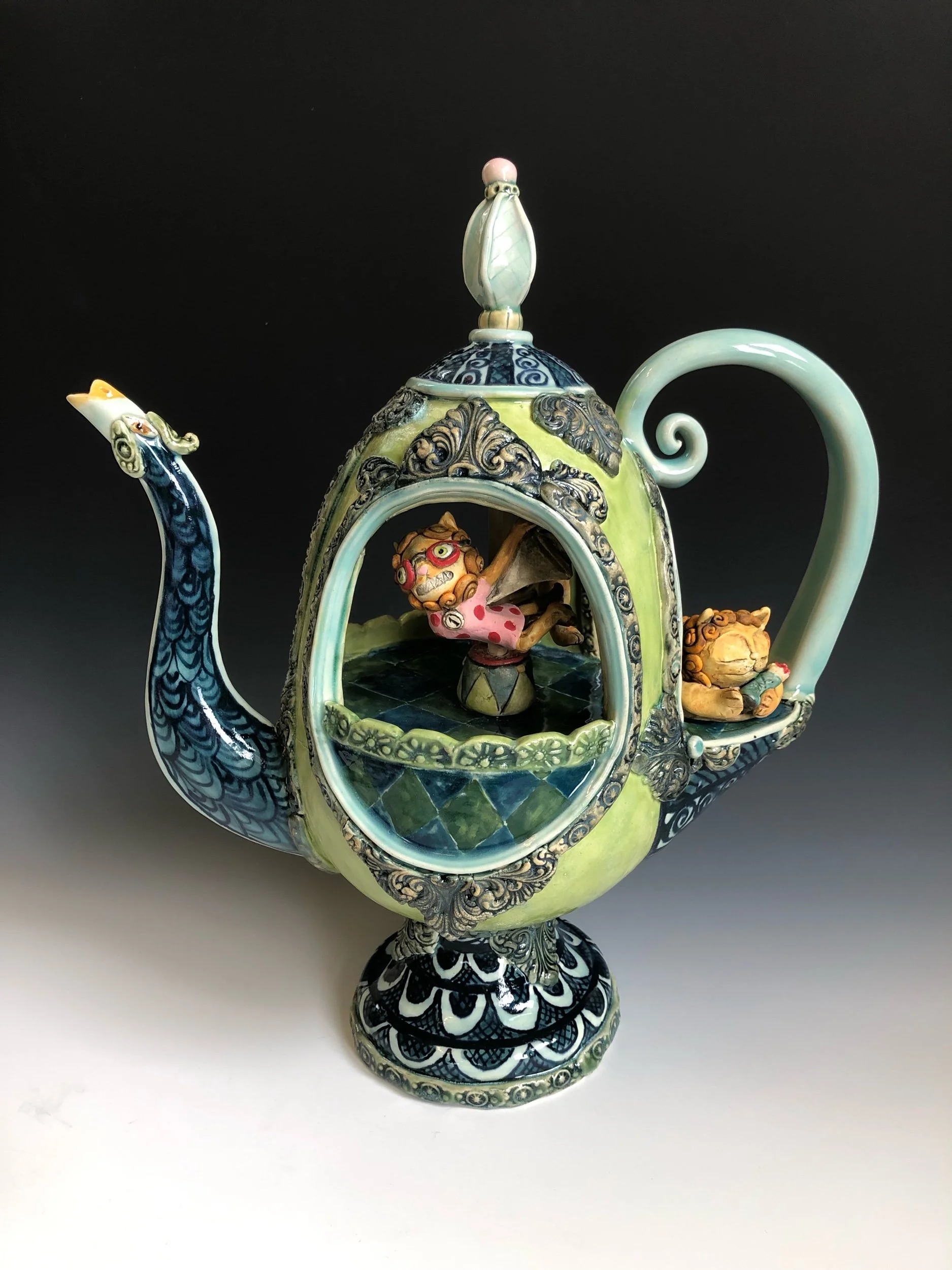 Man Eating Lions Teapot