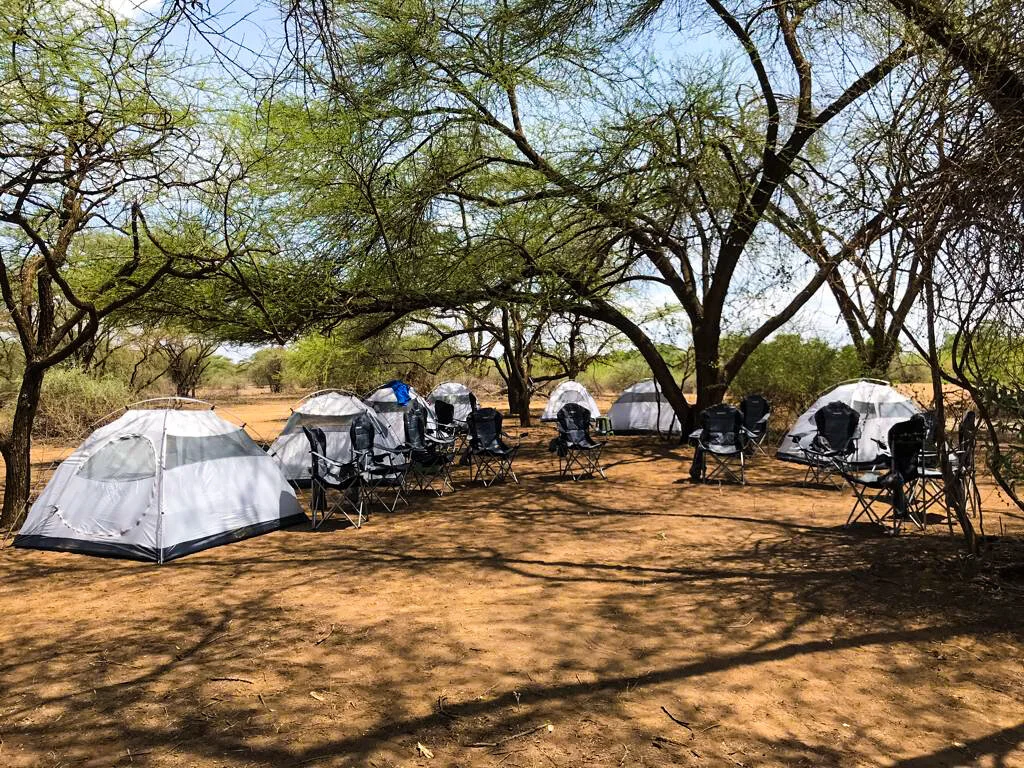  Our first night of “rough” camping.    We are firmly warned about the pale anemic translucent scorpions of this area.  We are told to always bang out our shoes and keep our eyes open.   We receive a talk about how the local Masai are trying to creat