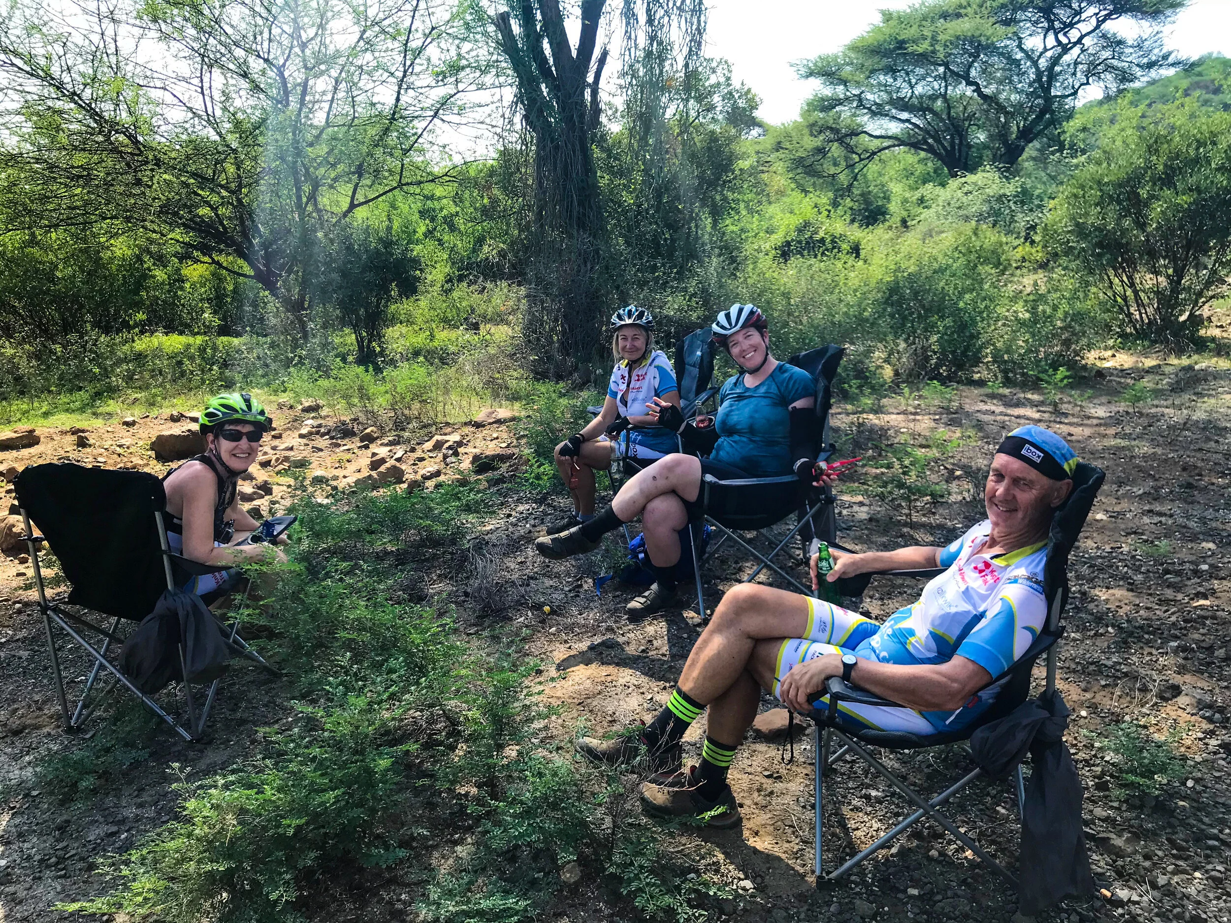 We are just at the bottom of the enormous uphill, which we can easily see looming above us.  We will be traveling on a private road owned by the Leaky’s.   