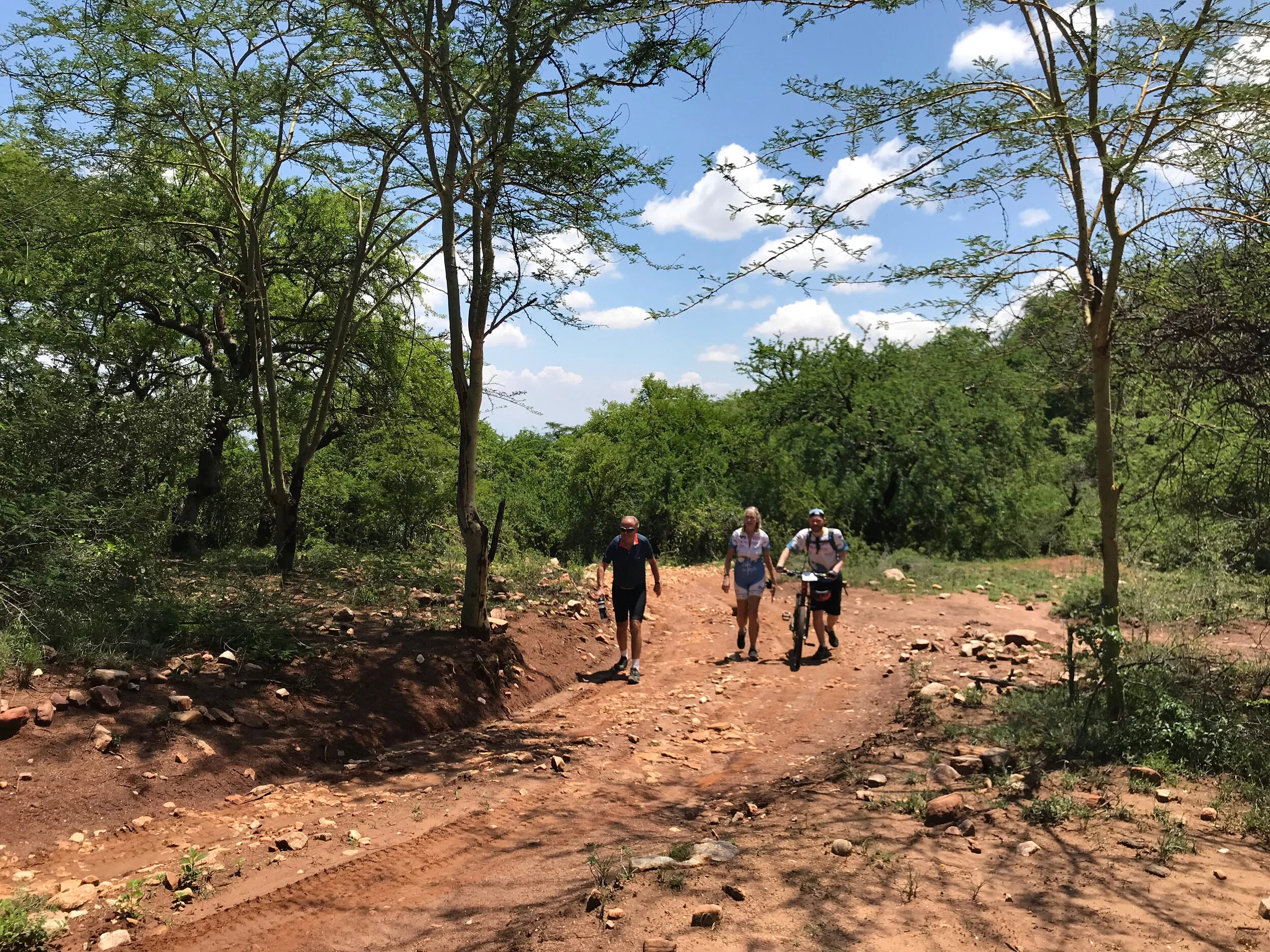  After meeting up with Caroline, we then connect with Karen and John.  As a group we are still all ascending and still forging forward on our own (no guides).  Everyone is in good spirits although hungry, wondering about the struck truck, and curious