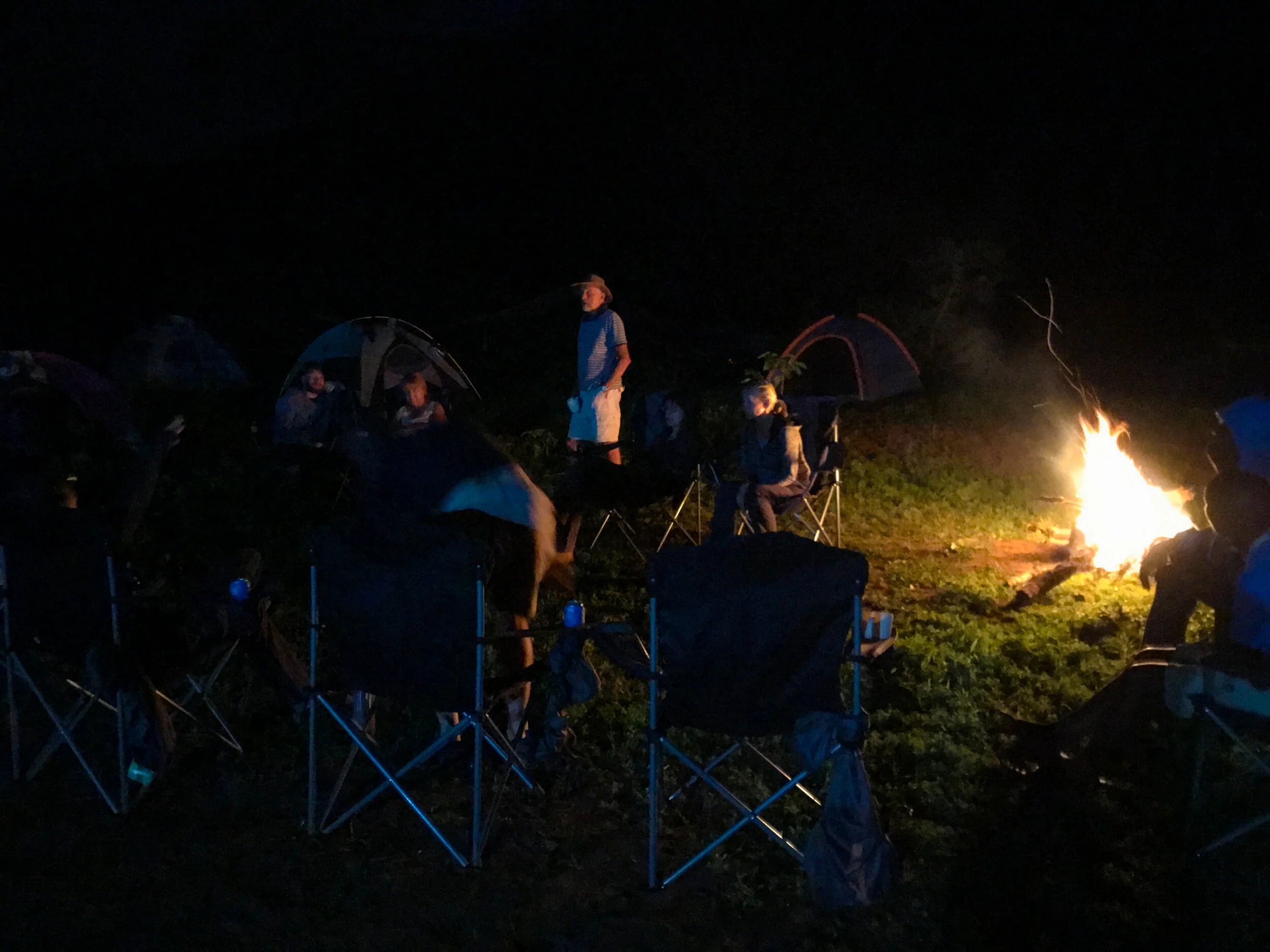 The sun has set and the stars are ablaze.  The fire is raging.  The river is running just a hundred meters away.  Mark Savage, the senior Savage, is waxing poetic about the unique and magical geology and geography of this area.  He’s a vault of know