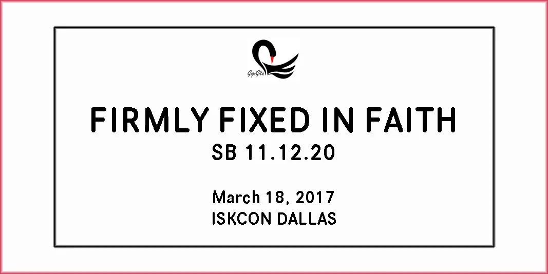 Firmly Fixed In Faith