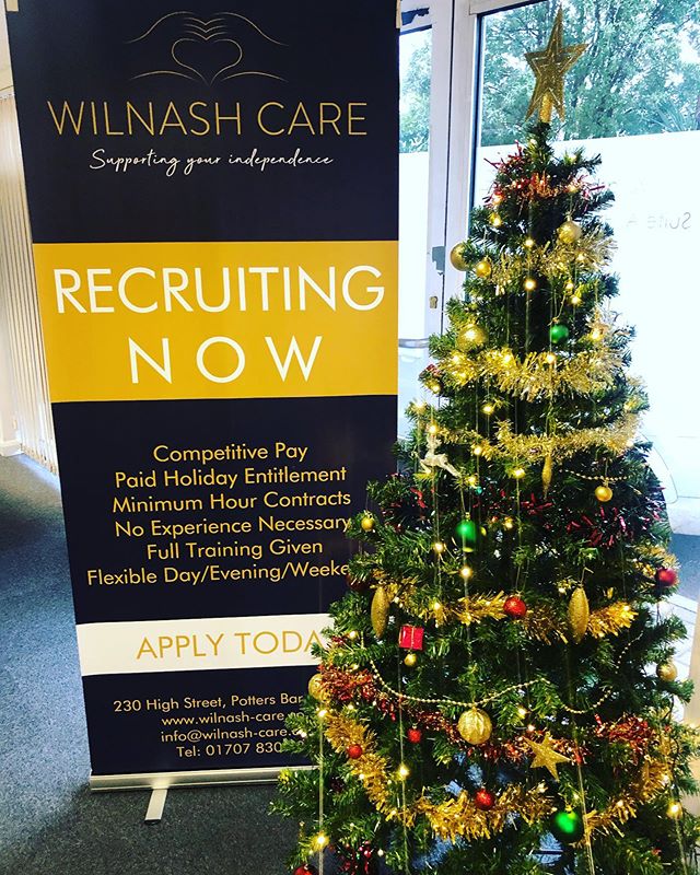 It&rsquo;s beginning to look a lot like Christmas in our office today 🎄 our favourite time of the year. Lots of Christmas music and festive cheer ready for our clients #Christmastree #festivecheer #wilnash #wilnashcare #care #careservices #pottersba