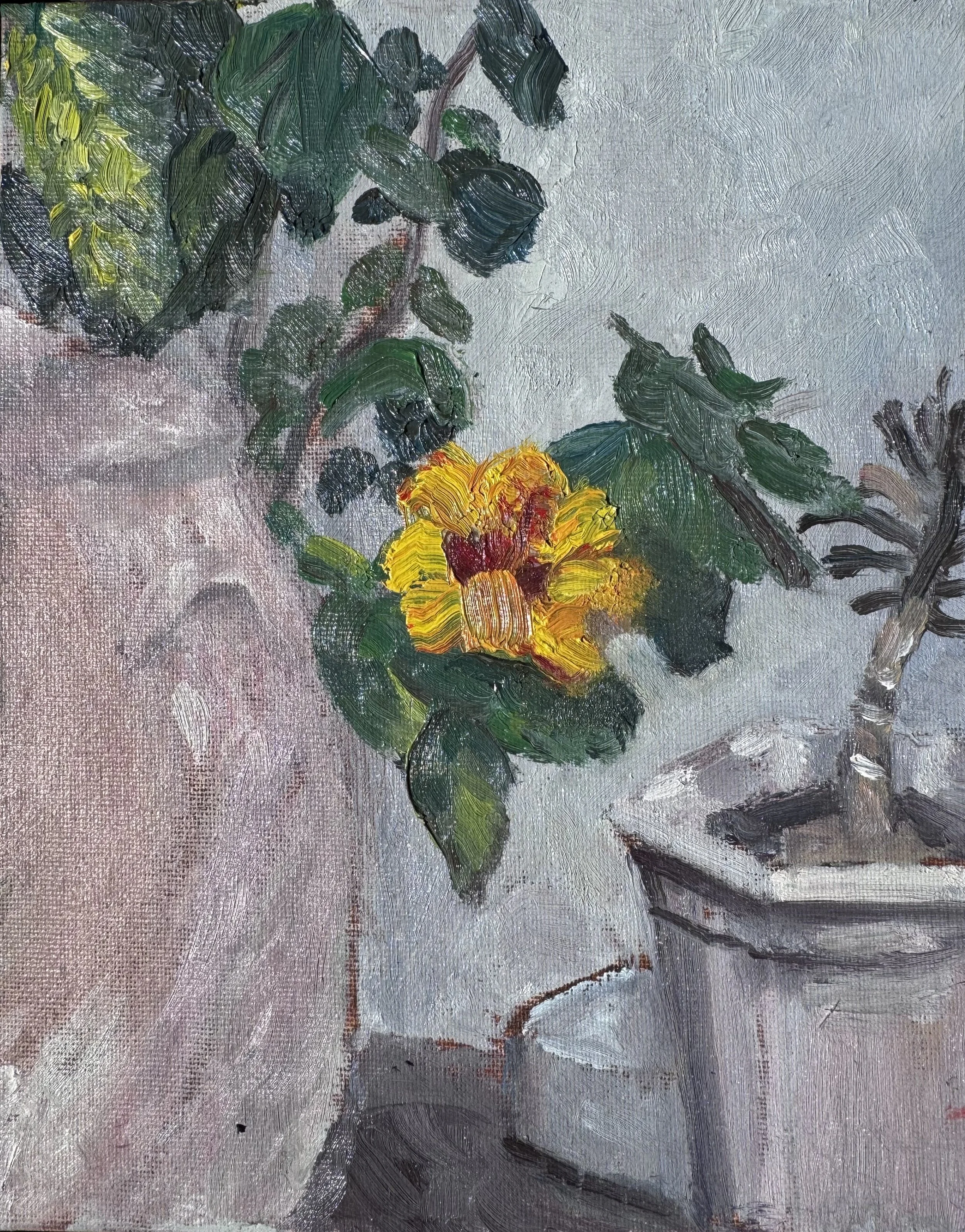 Hibiscus-Oil on Board-9.25.x11.25 (floating frame) IMG_6159.jpg