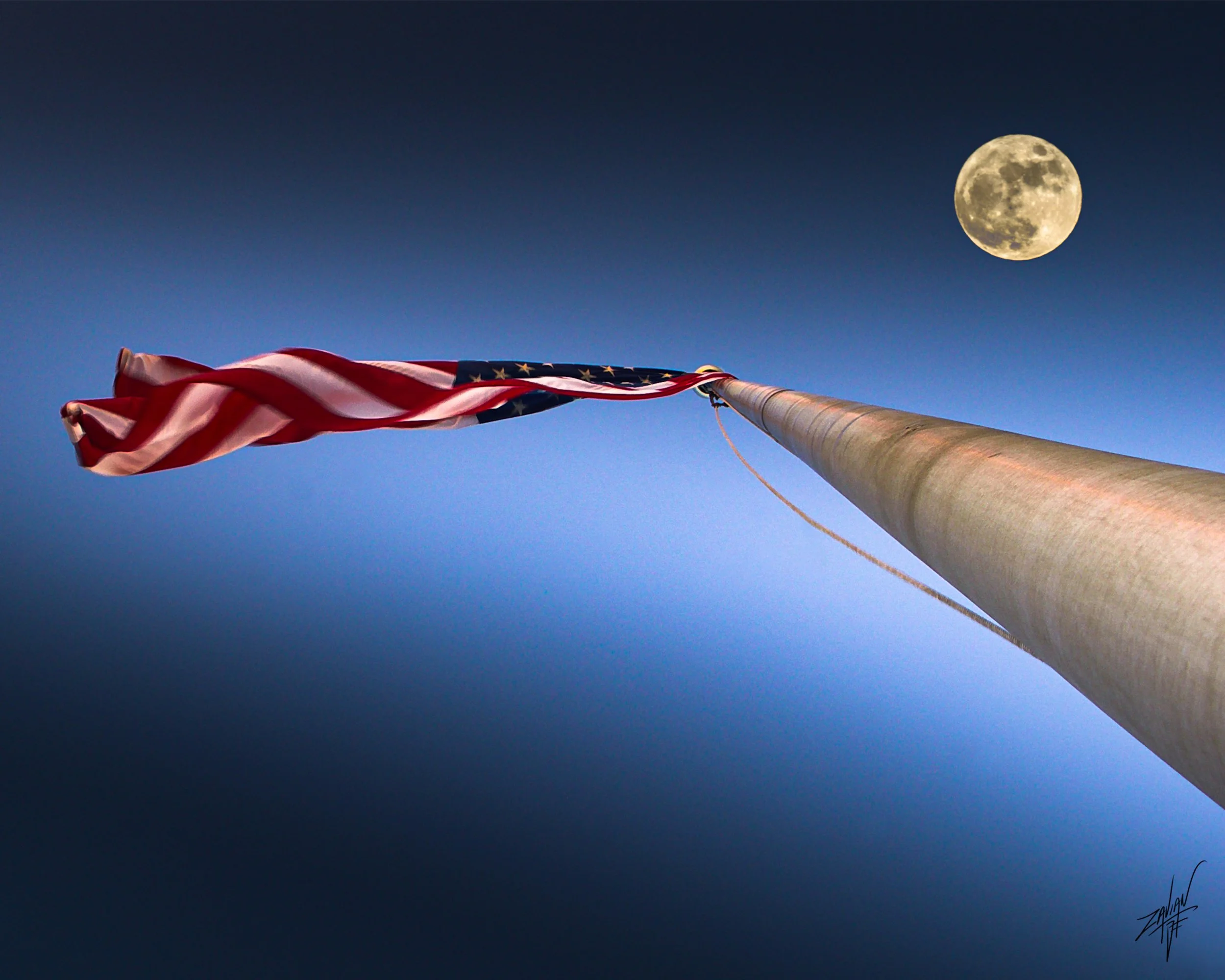 Liberty State Park "Season of Summer" MoonOver Flagpole