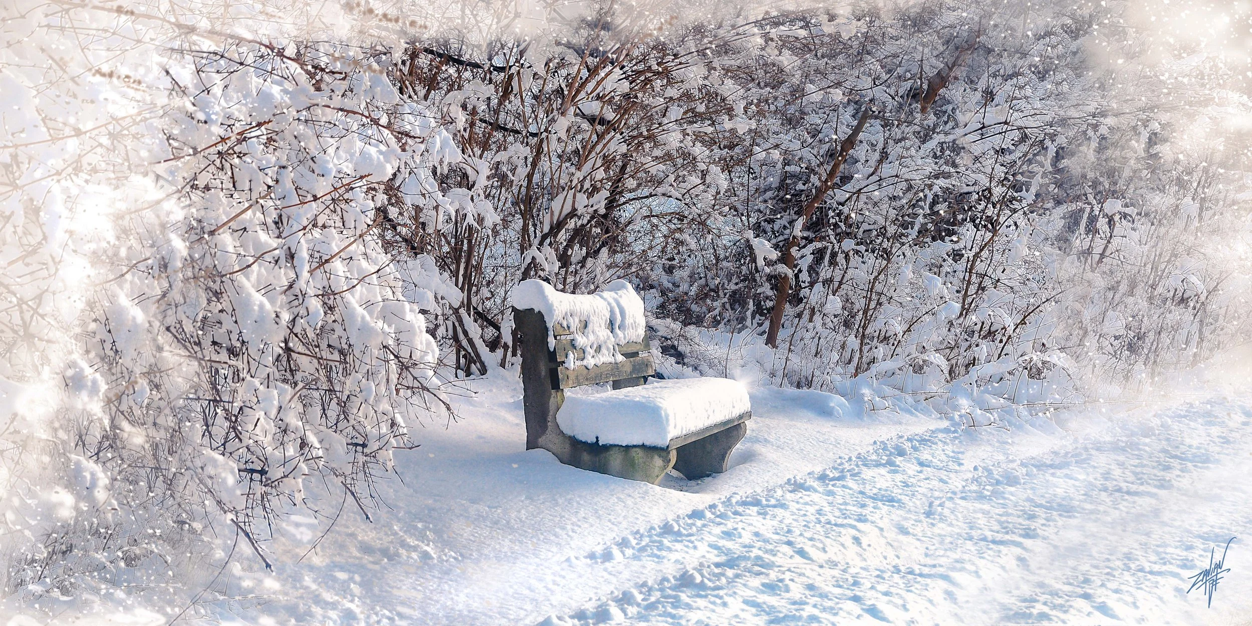 Liberty State Park "Season of Winter" Snow Bench