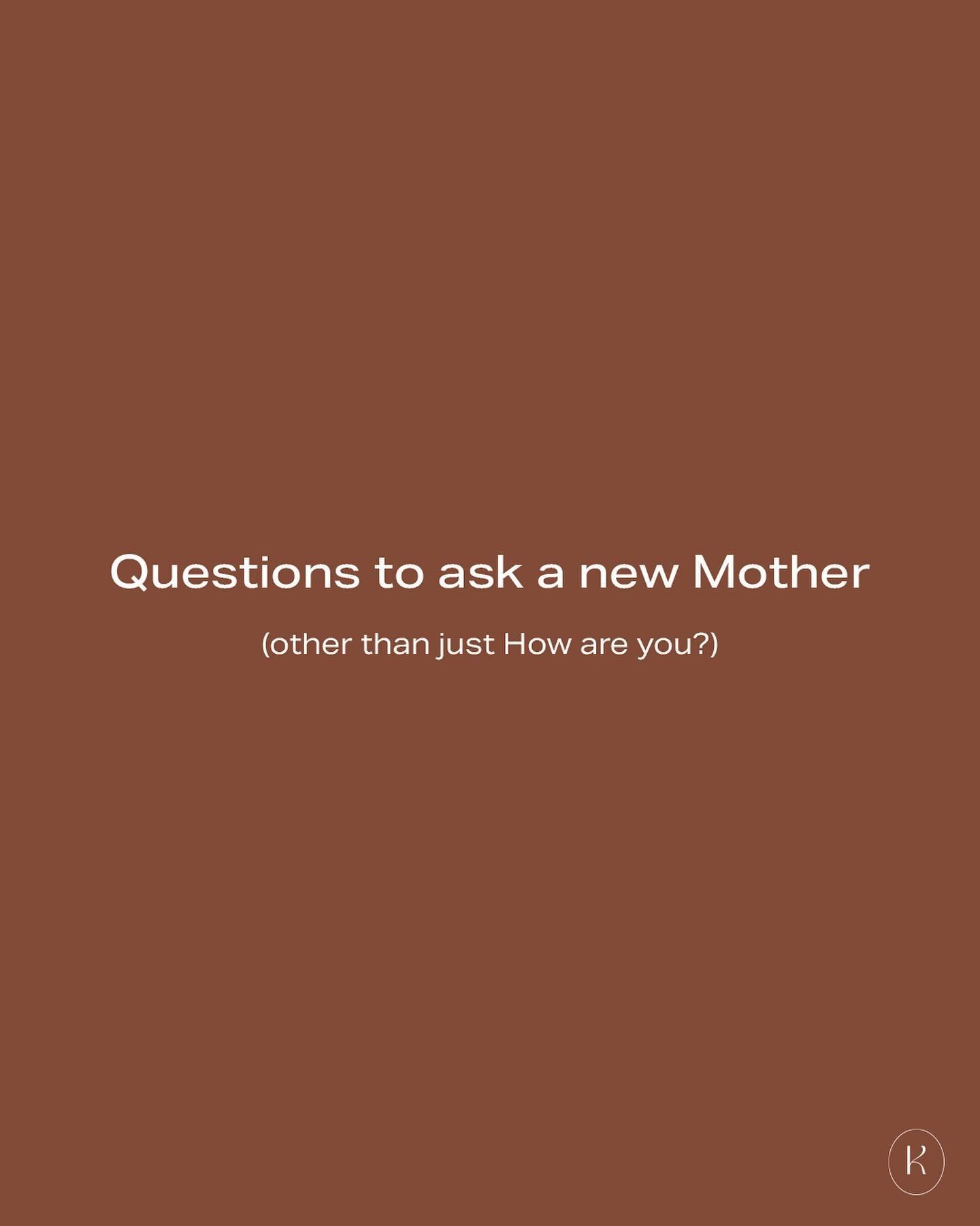 &ldquo;How are you?&rdquo;, &ldquo;Yeah I&rsquo;m good&rdquo;...⁠
⁠
Sometimes we can default to surface-level conversation, when a simple shift in our question can spark a more meaningful conversation. Especially in the season of early motherhood, a 