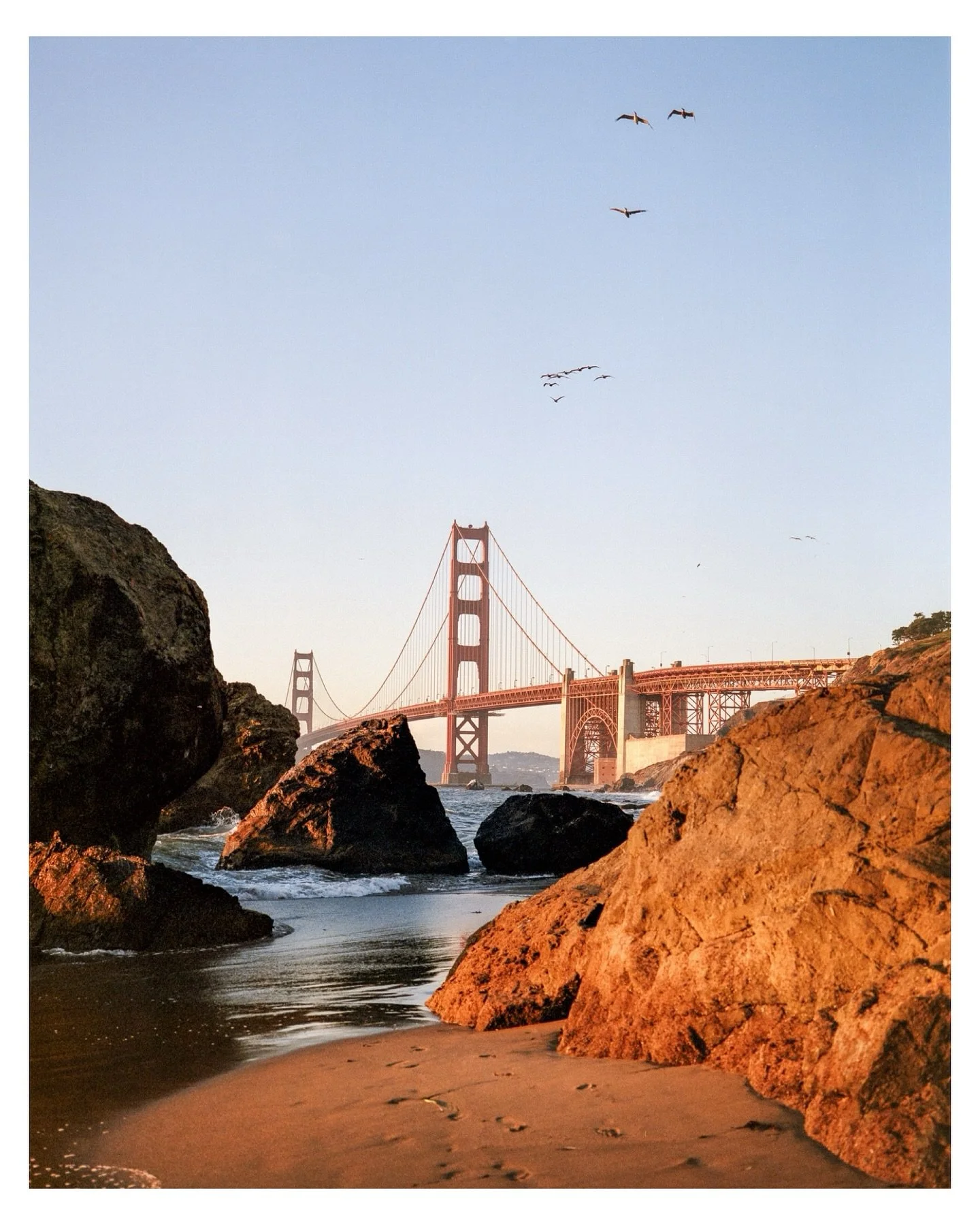 In nearly two years of shooting film, this roll at Marshall&rsquo;s Beach is one of my favorites I&rsquo;ve ever gotten back. The shimmering reflection in the sand, the way the orange and blue tones move together, the birds sprinkling the frame - thi