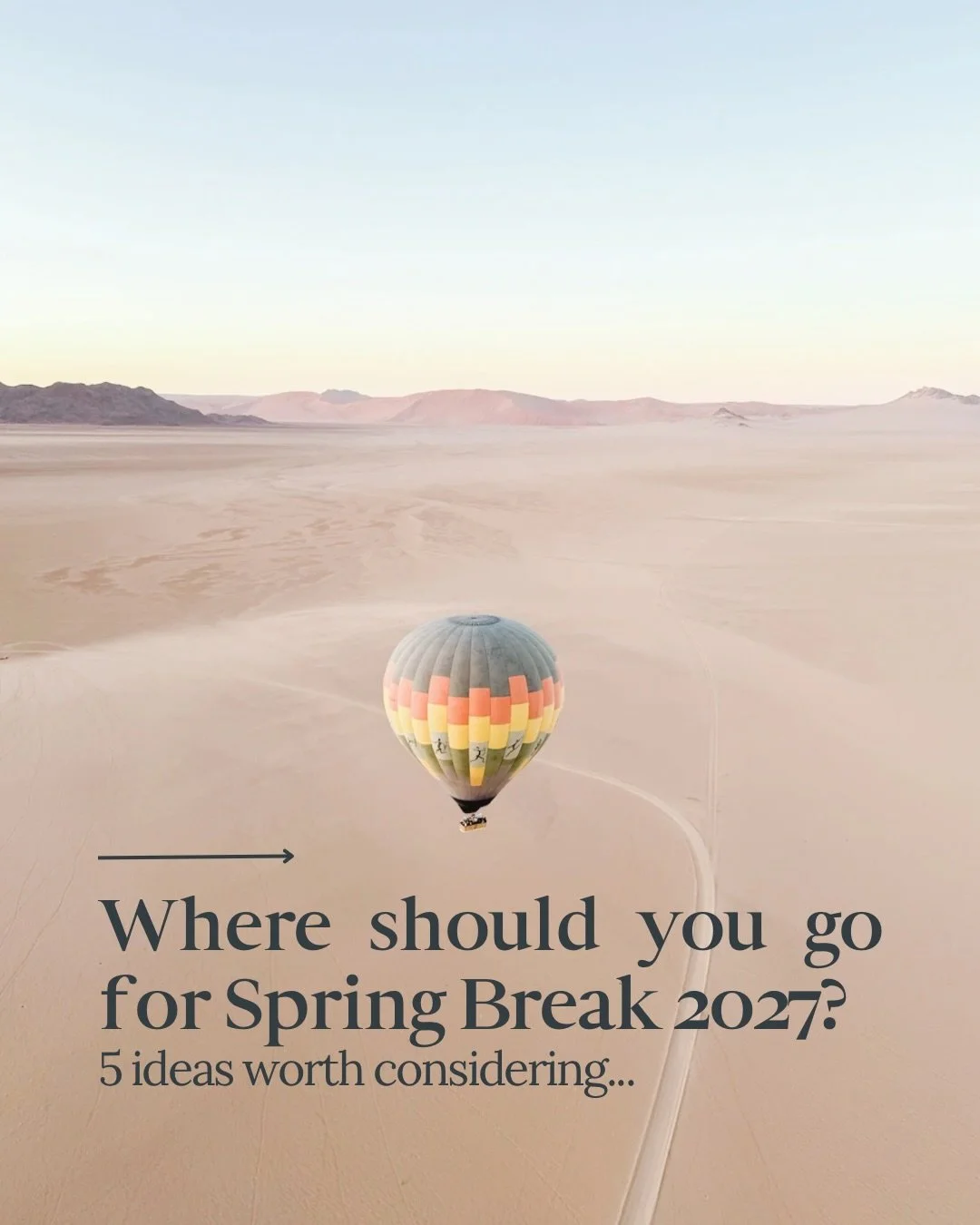 Spring Break 2027 is already worth thinking about.

From a European landscape in Ireland to a relaxing Riviera Maya resort stay or a once-in-a-lifetime safari in South Africa, there&rsquo;s a trip for every kind of traveler.

The best part? You don&r
