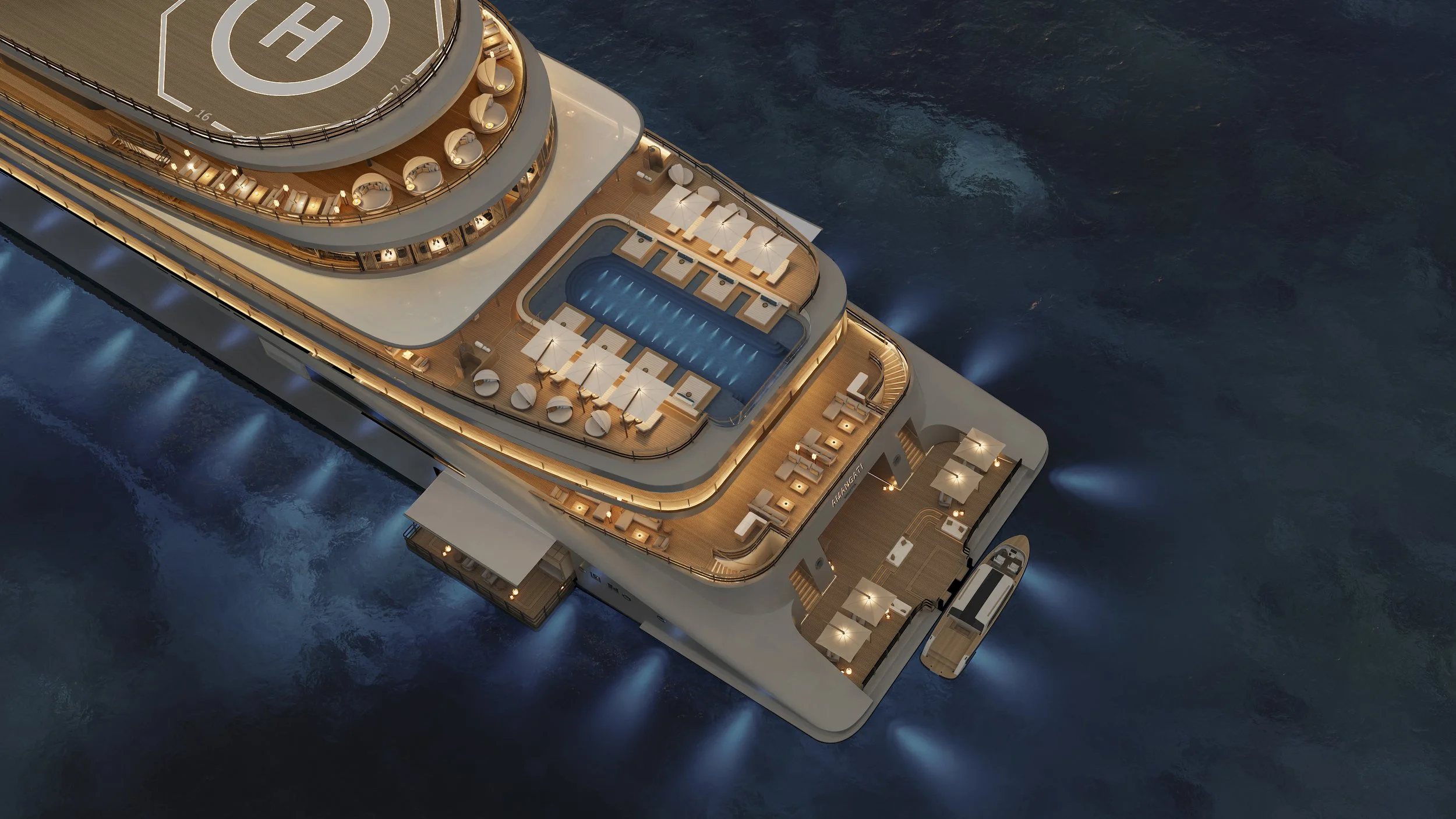 Amangati luxury Aman yacht sailing in the Mediterranean with sleek superyacht design and expansive decks