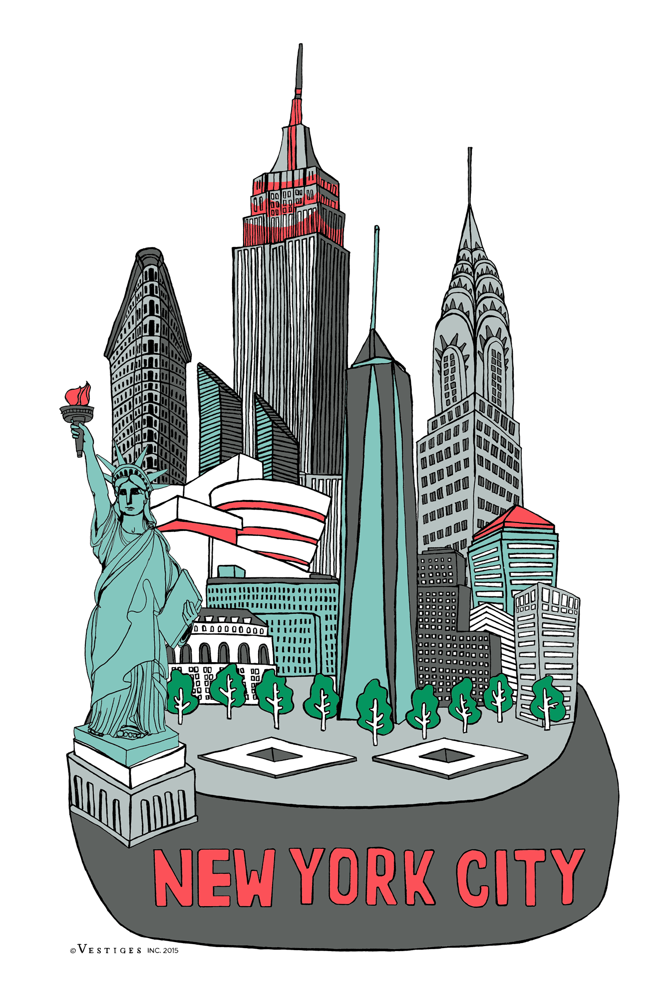 New York City Collage created by artist Julie Van Grol