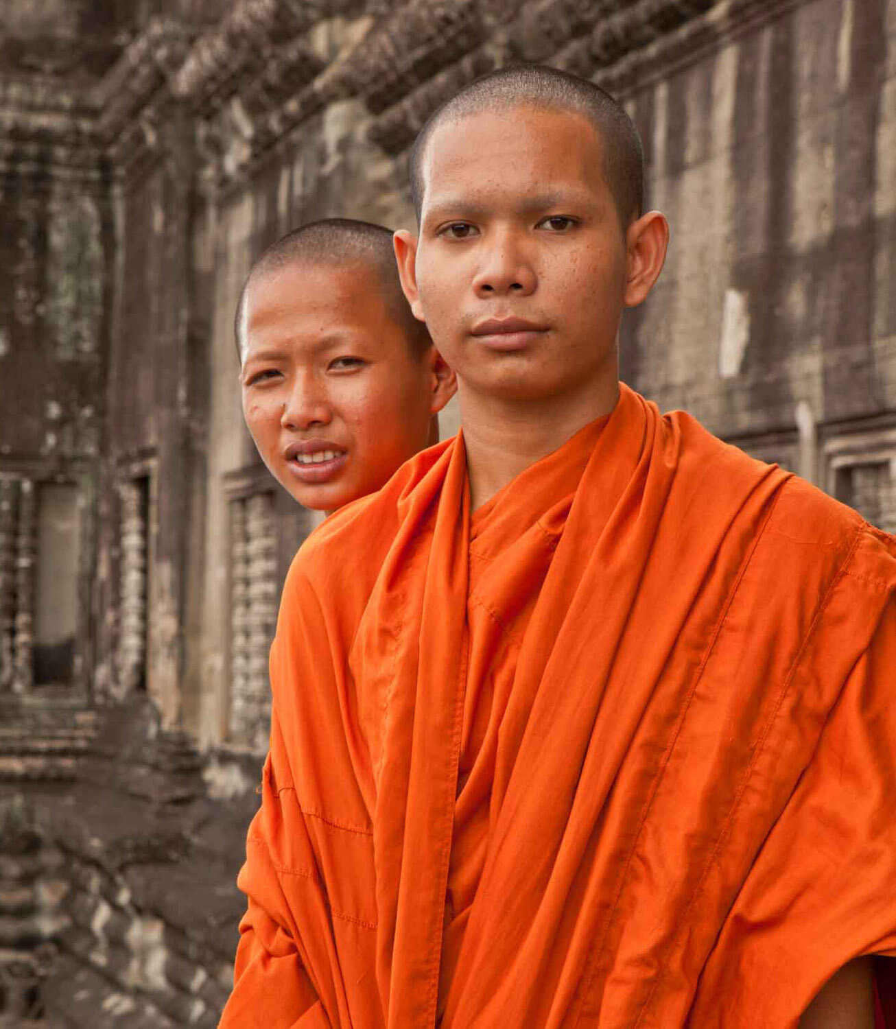 Two monks at Angkor Wat
