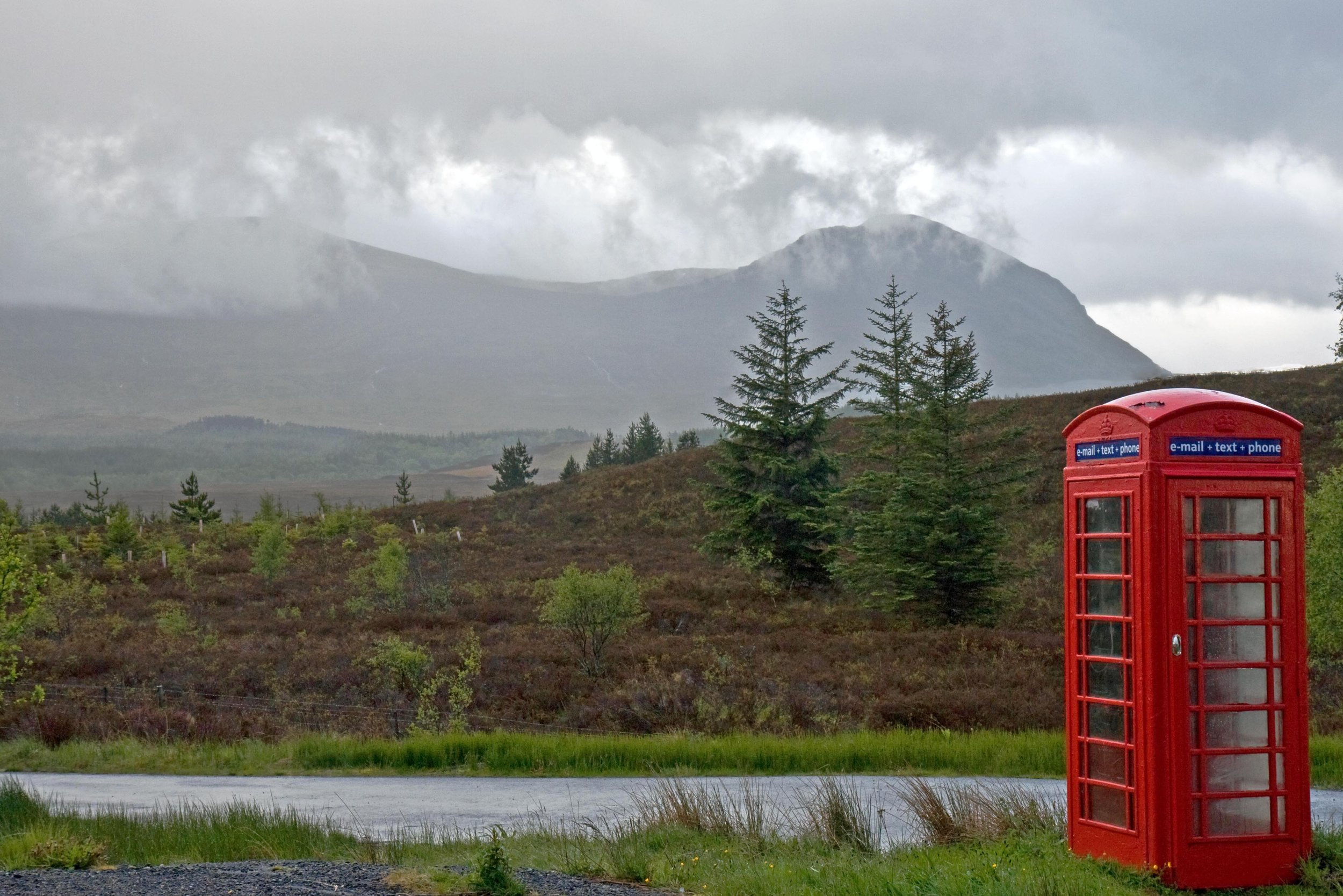 Phone booth in the Highlands