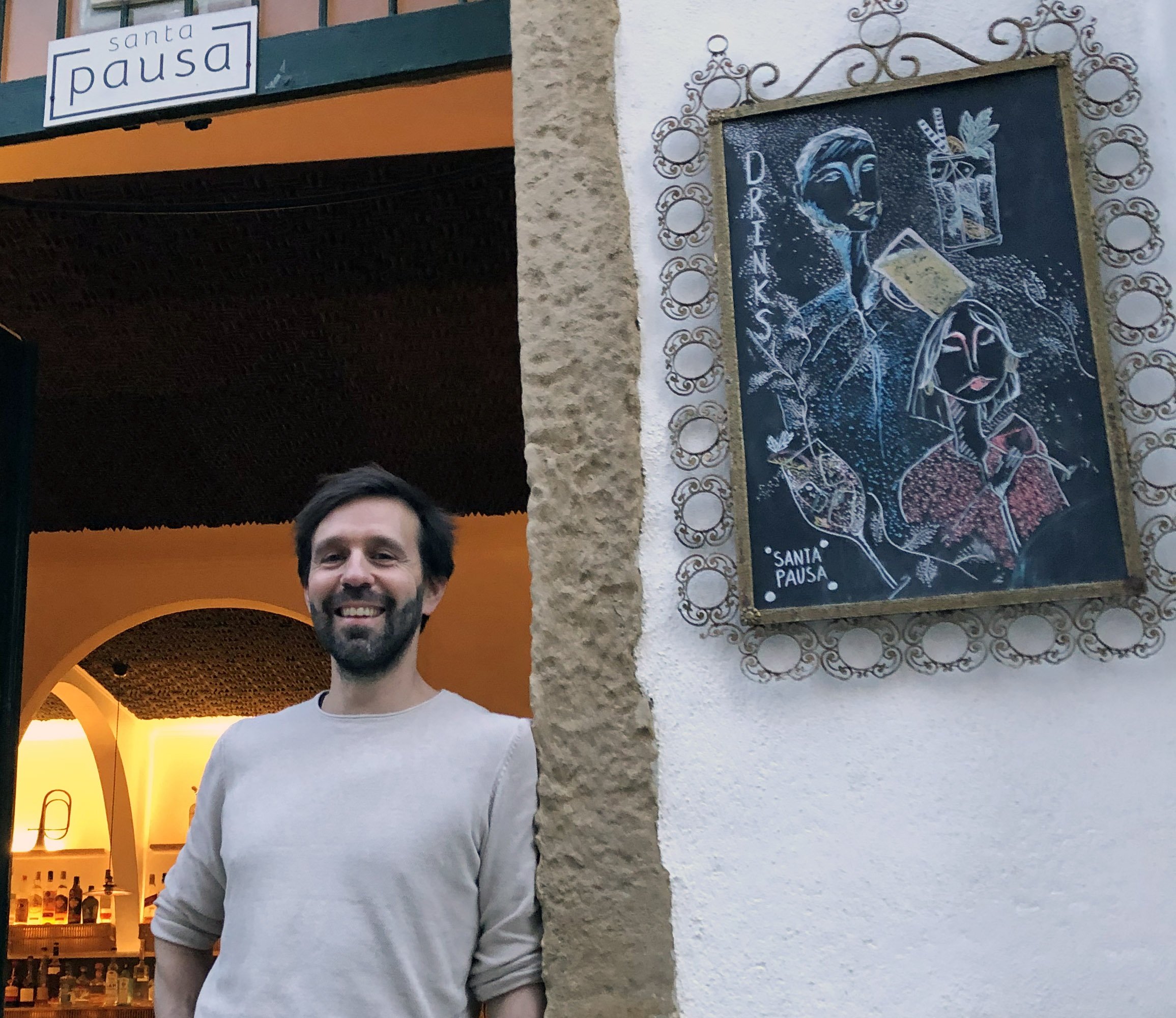 José, owner of Santa Pausa, a funky and cozy bar and tapas restuarant in Alfama.