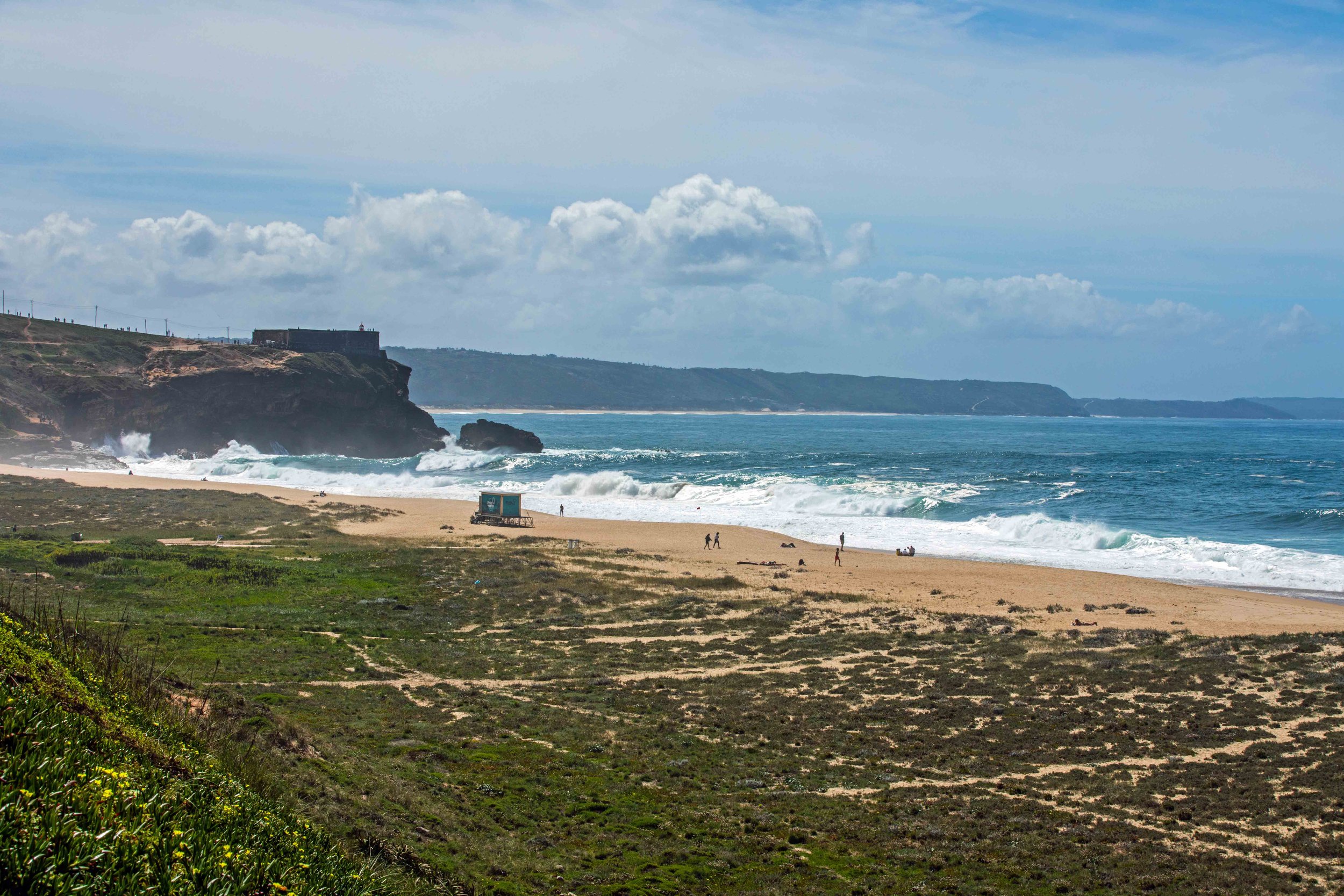 Nazaré. When wind-drive Atlantic Ocean swells meet the large underwater canyon off the coast of Nazaré’s Praia do Norte (North Beach), the funneling action creates the world’s largest surfing waves. The waves are generally biggest between October an