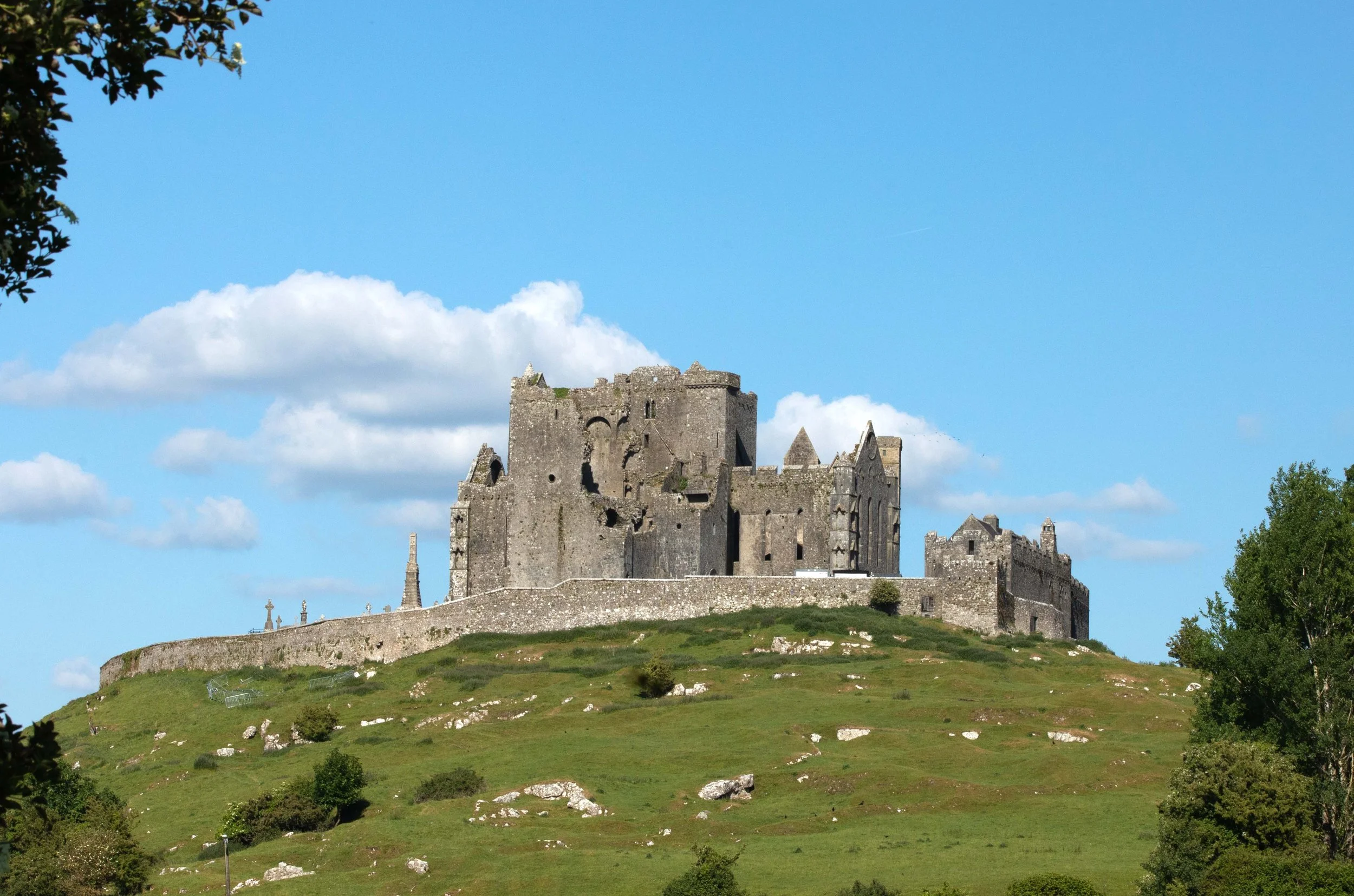 Rock of Cashel in County Tipperary was the seat of the high kings of Munster, the place where St. Patrick reputedly converted the King of Munster to Christianity, and was an ecclesiastical center in medieval times