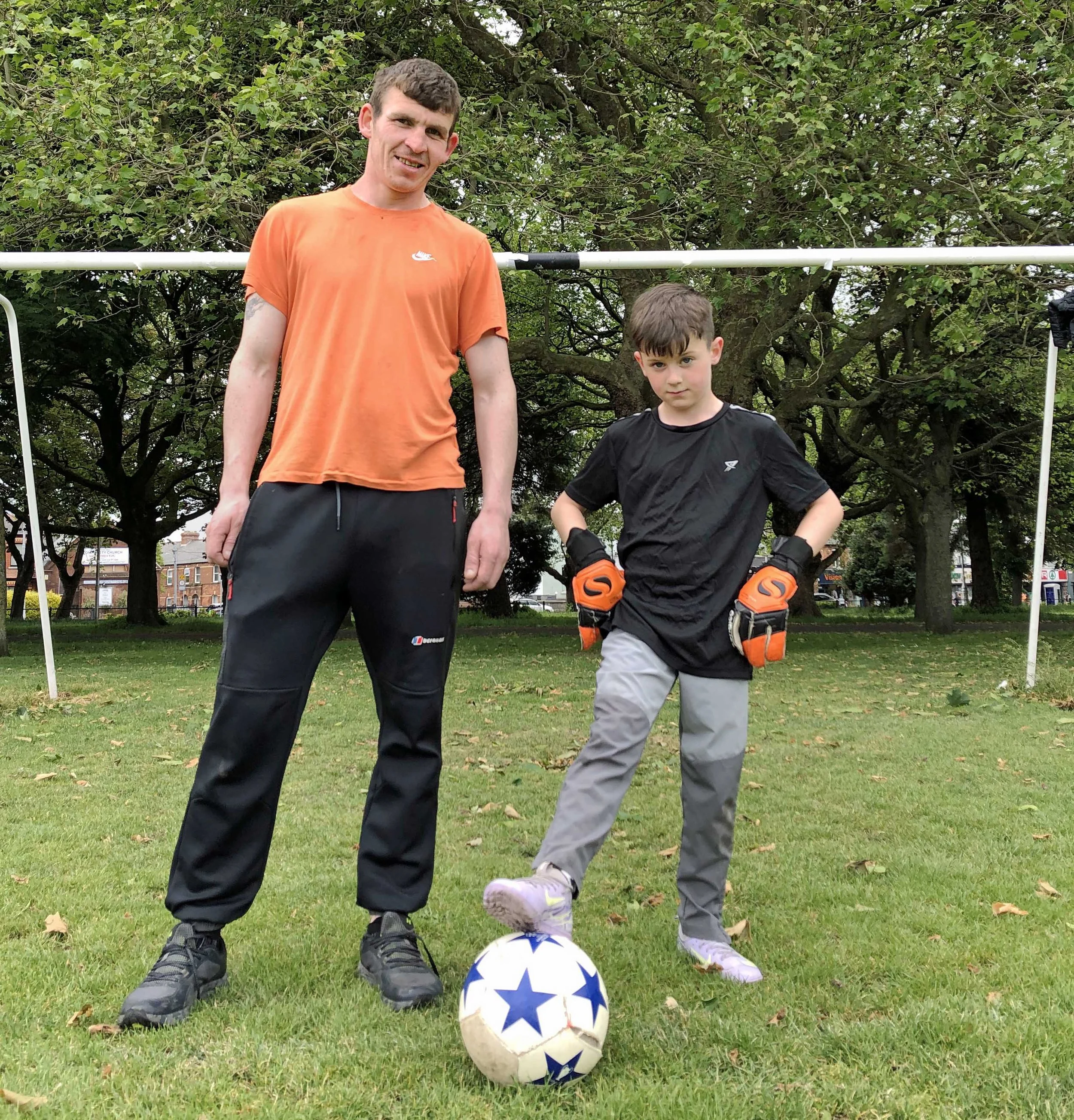 David (left) and William in Fairview Park, Dublin