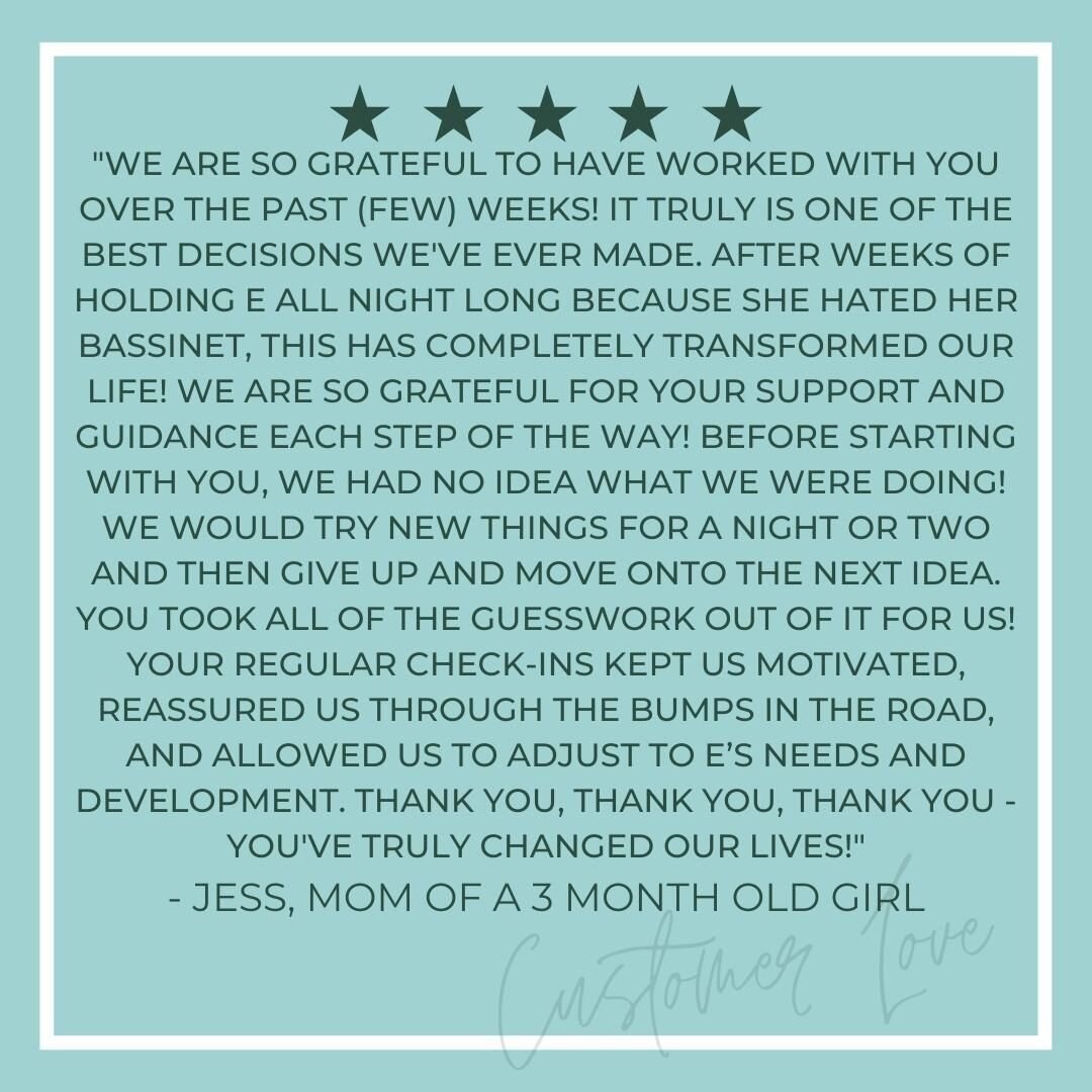 Just 3 days left before newborn group coaching begins!
 
This program WILL change things about the way your family sleeps and functions together - and in 3 weeks!
 
Don't believe me, here is what others have had to say about working with me.

This gr