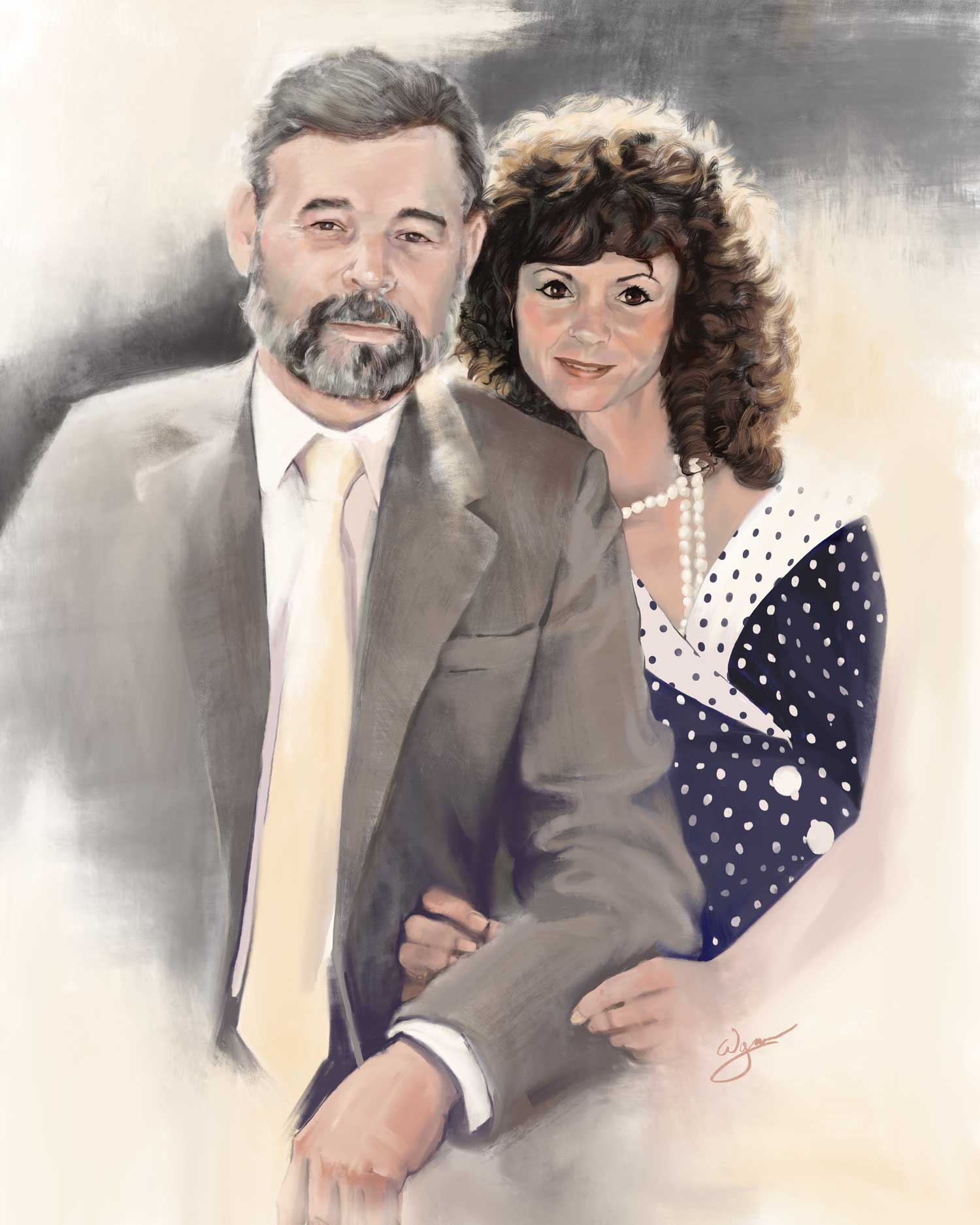Portrait painted using Procreate.