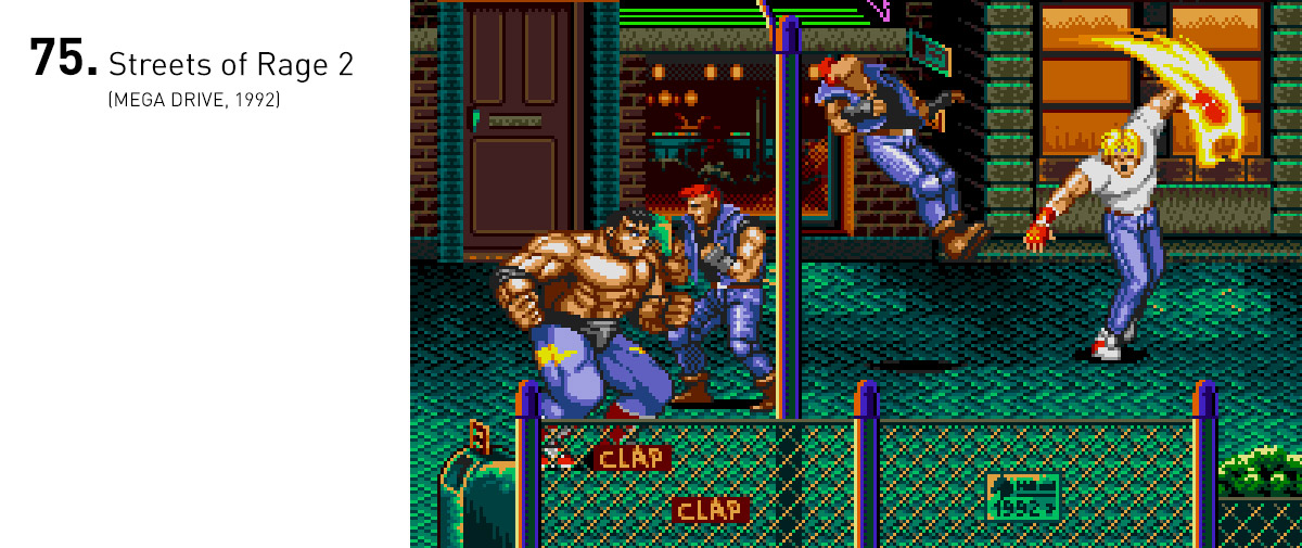  Acompanhado de uma trilha sonora eletrônica excepcional e gráficos atraentes, Streets of Rage 2 elevou o nível dos beat 'em ups. 