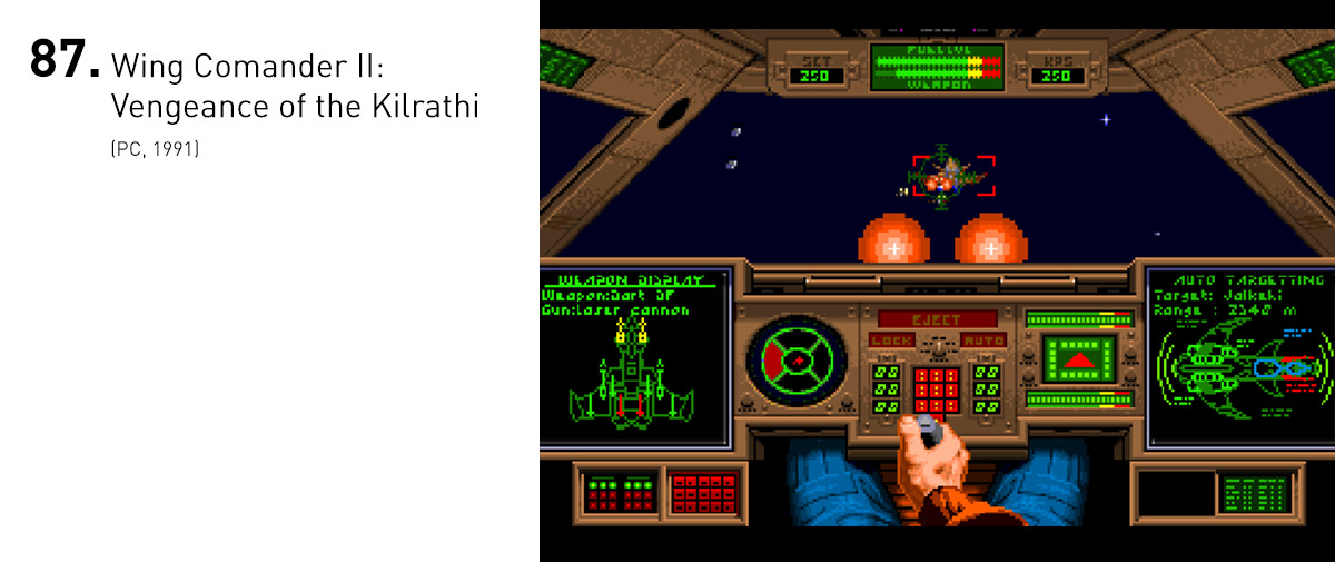  Além de trazer uma complexidade de narrativa que só era vista em adventures, sendo também um dos primeiros exemplos de dublagem em jogos, Wing Commander II trazia uma ação cinematográfica, impressionante para a época. 