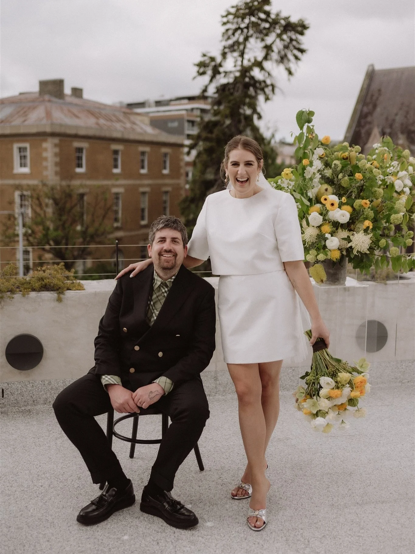 Eliza + Liam 🏙️

Photographer - @jon.gazzignato 
Venue - @theroxhobart 
Celebrant - @rachael_calvert_weddings 
Florals - @form_floraldesign 
Make Up - @makeupbarhobart 
Hair - @tanyablizzard.hairstylist 
Dress - @kyhabride 
Suit - @oscarhunttailors 