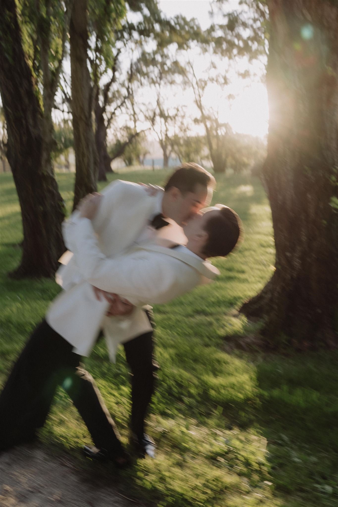 two grooms dancing in Launceston Tasmania