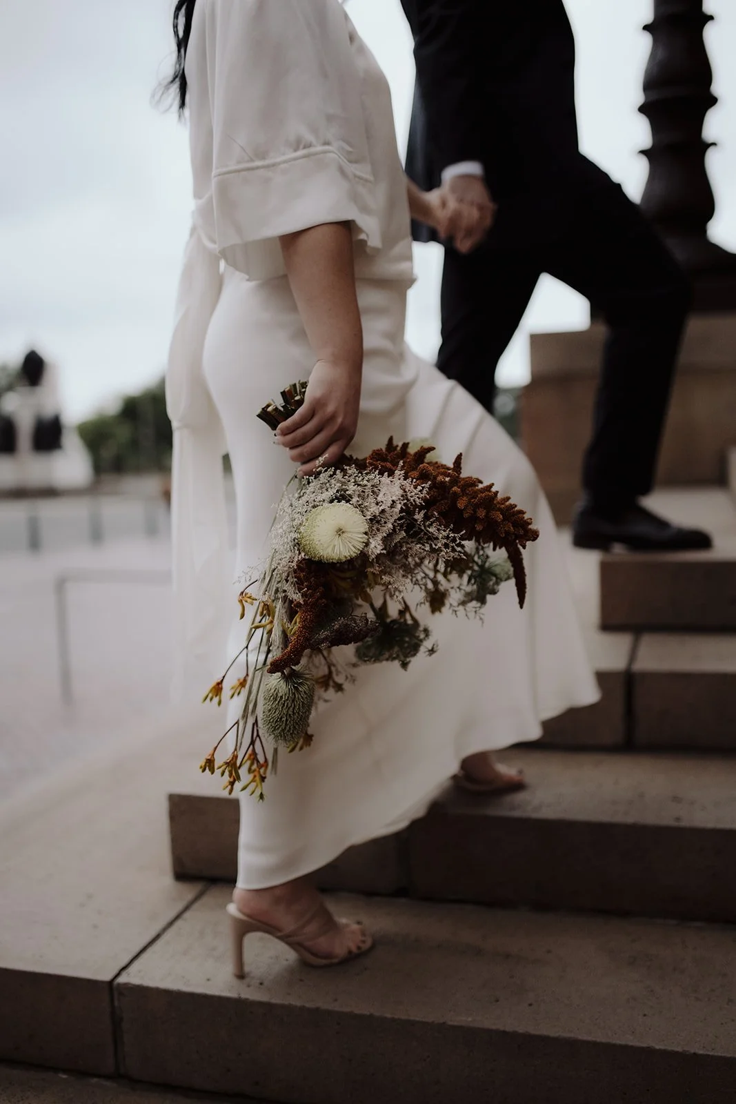 bride and groom at the state library of new south wales
