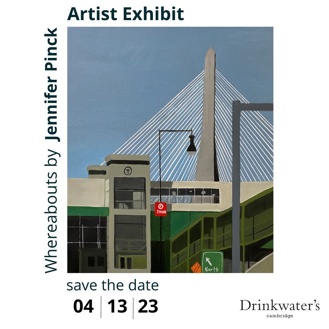 Drinkwater&rsquo;s is pleased to host an exhibition of recent work by Jennifer Pinck, conveying her fascination and appreciation for the world, and buildings, around us. 
  Whereabouts  Jennifer Pinck  Opening Reception  April 13th  6-8pm
  Join us a
