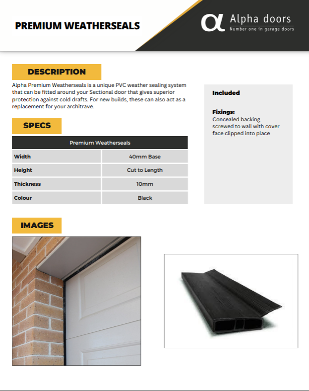 Alpha Doors Premium Seals