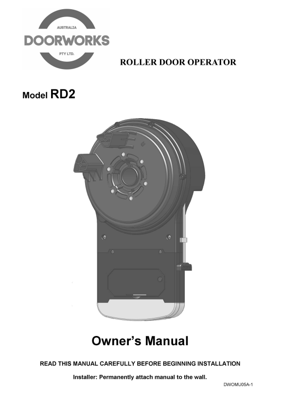 Doorworks RD2/3 Manual