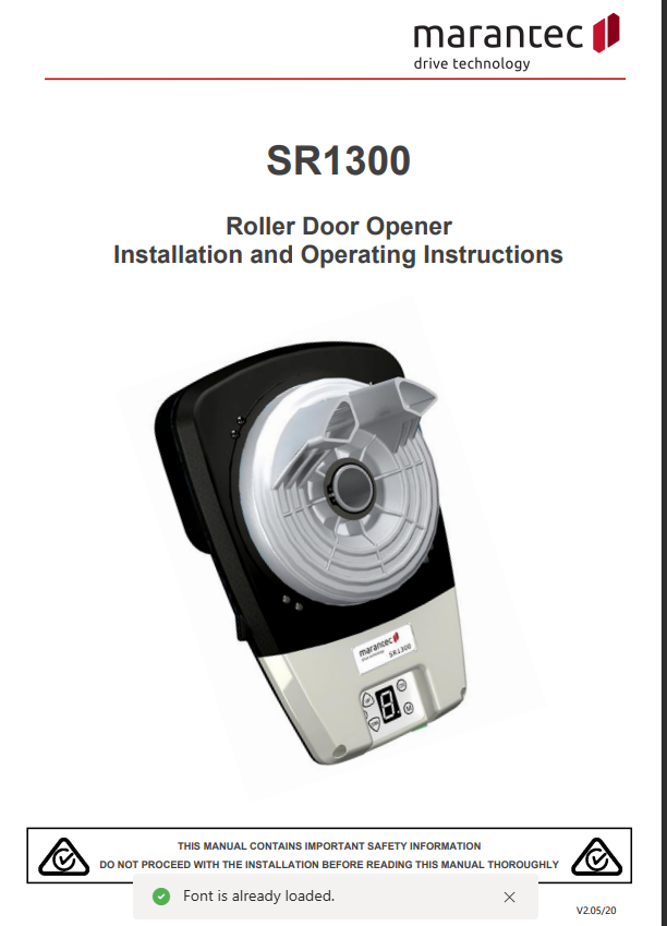 Marantec SR1300 Auto Manual