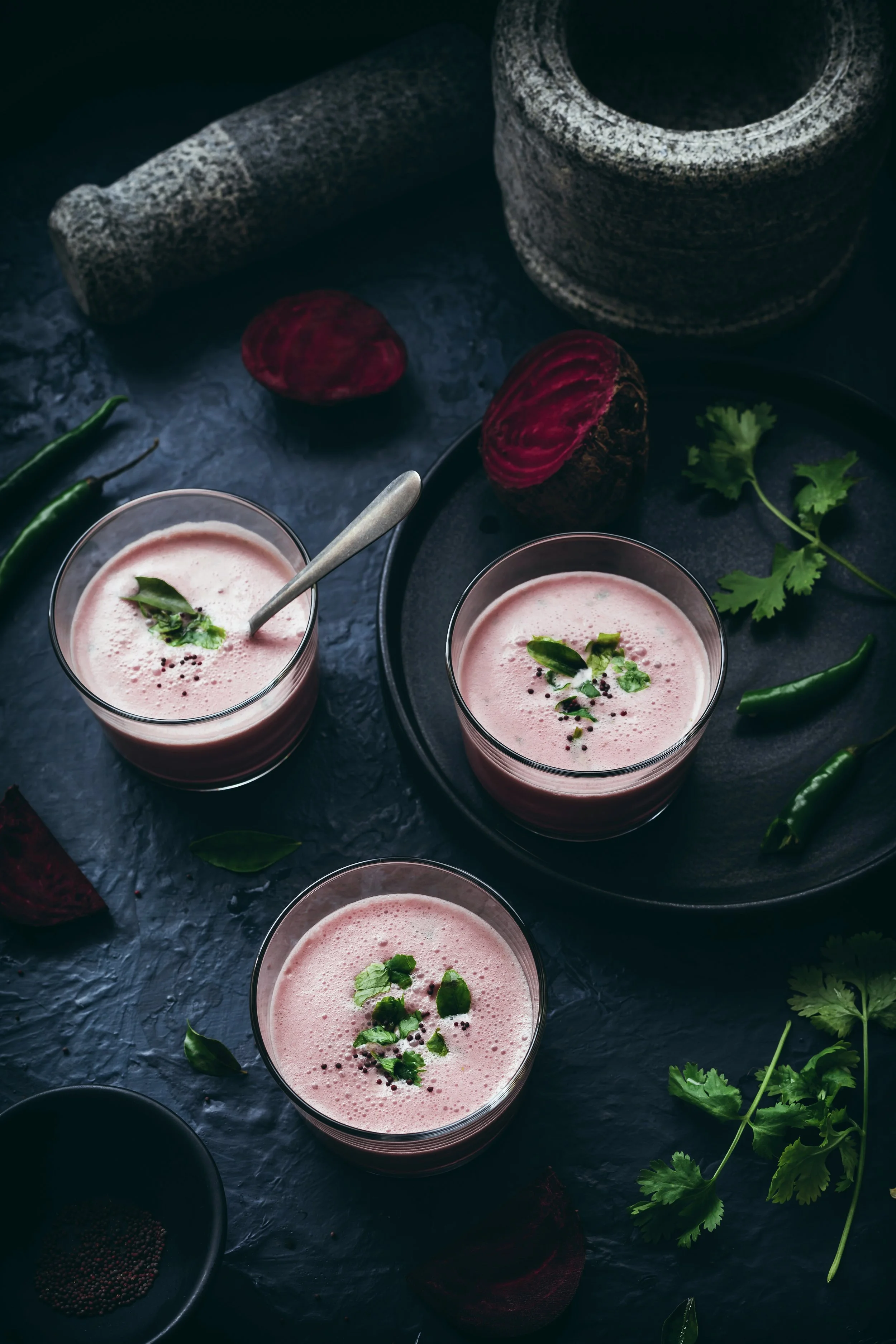 Beetroot Neer Mor (South Indian Style Spiced Buttermilk with Beetroot Juice)