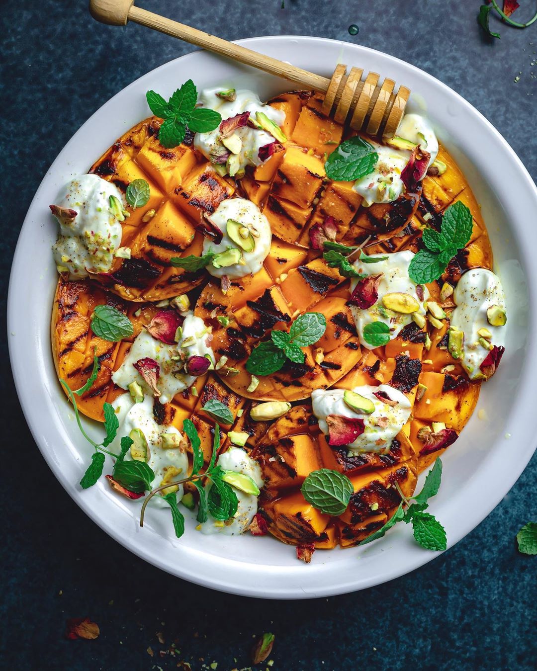 Grilled Mangoes with Labneh and Honey