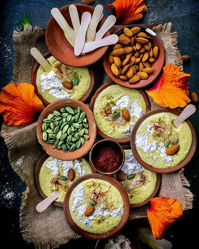 Gur Aur Badam Ki Phirni (Almond and Rice Pudding with Jaggery)