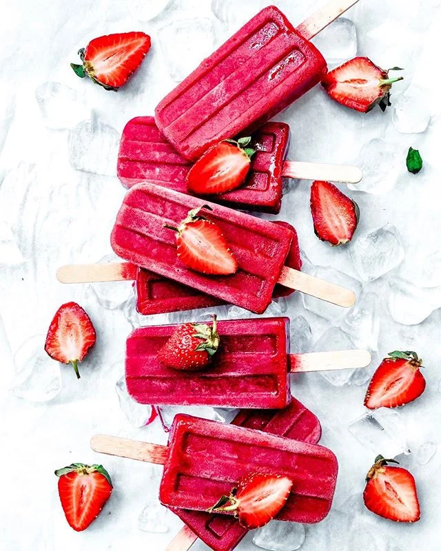 Beetroot and Strawberry Ice Pops