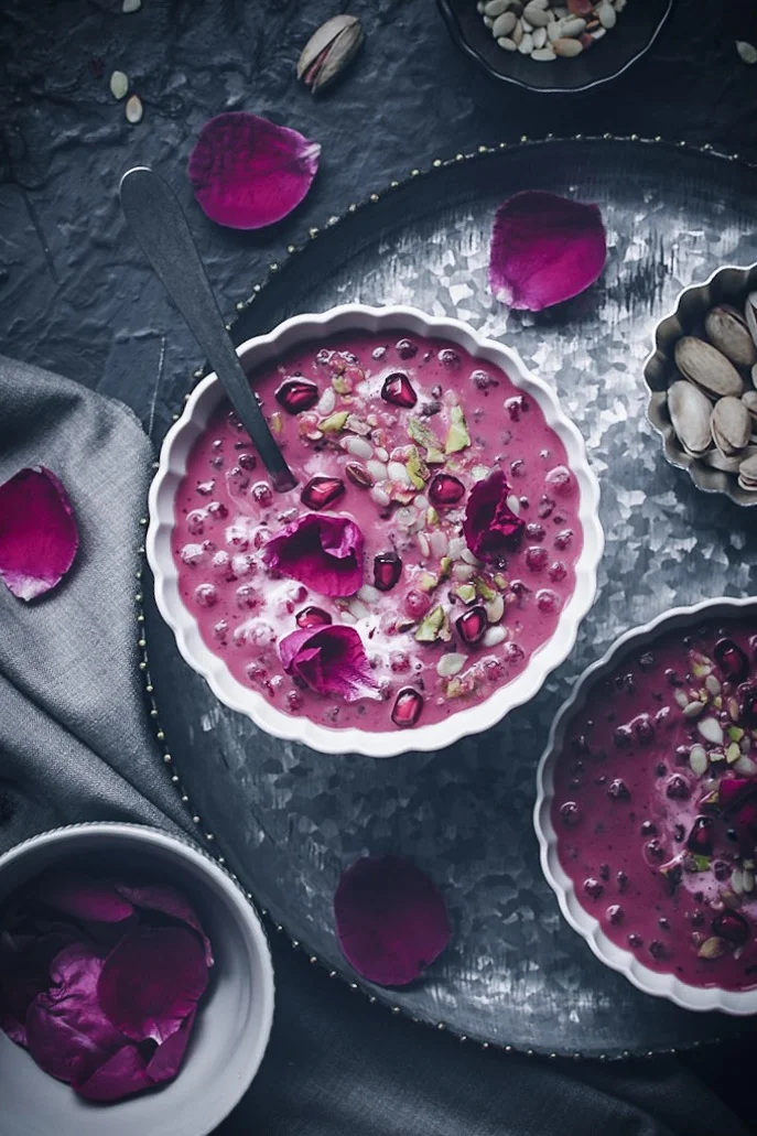 Beetroot and Sabudana Kheer (Beetroot Pudding with Tapioca Pearls)
