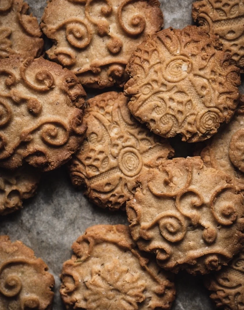 Baked Whole Wheat and Coconut Cookies (Thekua)